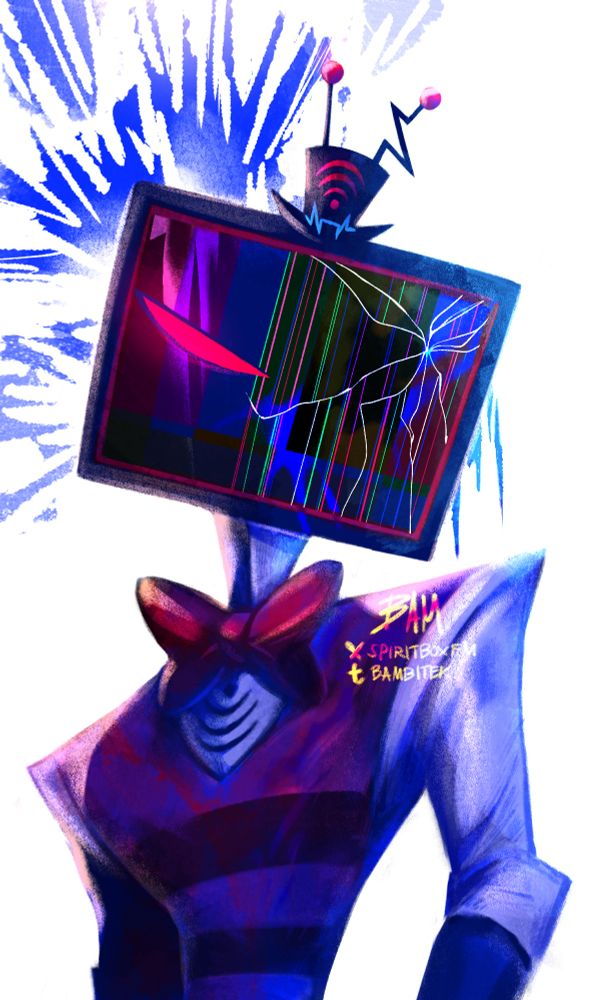 vox looking pissed, portion of his screen is cracked