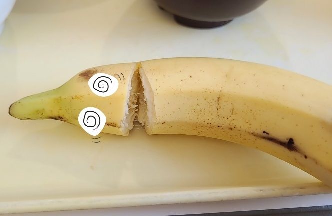 怪力気分になれるバナナ。
剥こうとしたらバキって音がして途中で折れた。