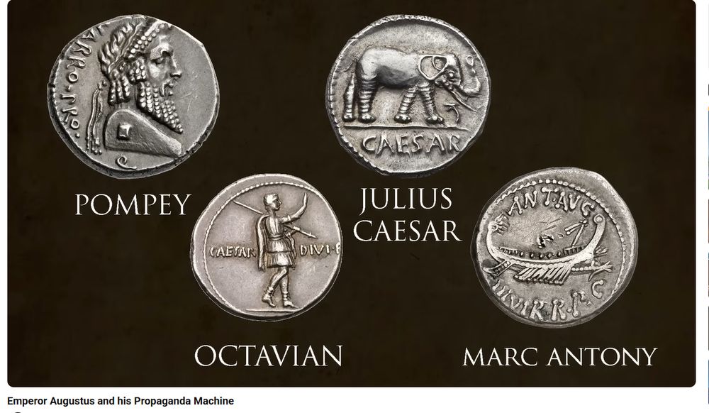 Pompey  / Julius Caesar / Octavian / Marc Antony coins of the immediate post Republican era of Rome and early Empire show generals rather than the Senate issuing specie, often to secure legions to their claims.
