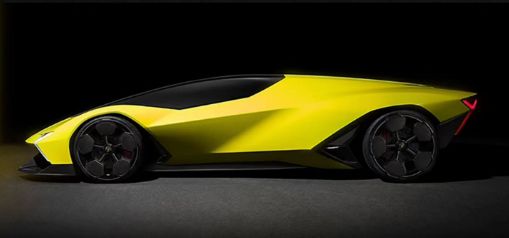 Side view of the Lamborghini.