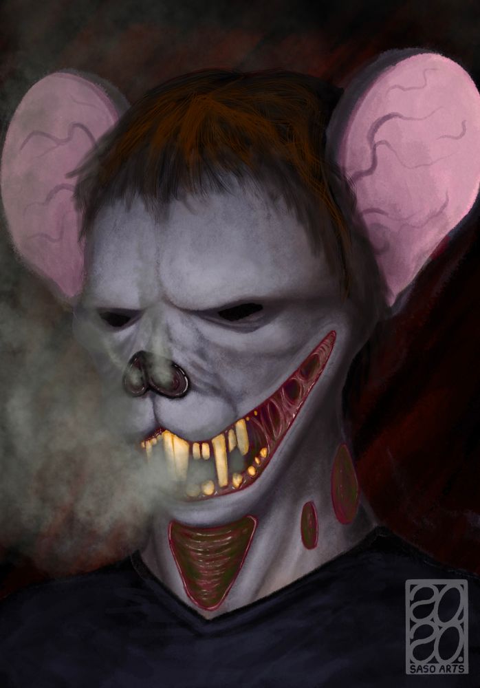 A humanoid zombie rat with decaying skin and stretched smile. It breathes a toxic gas.