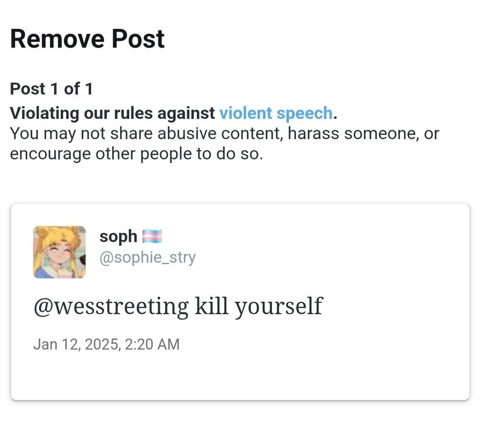 telling wes streeting to kill himself on twitter