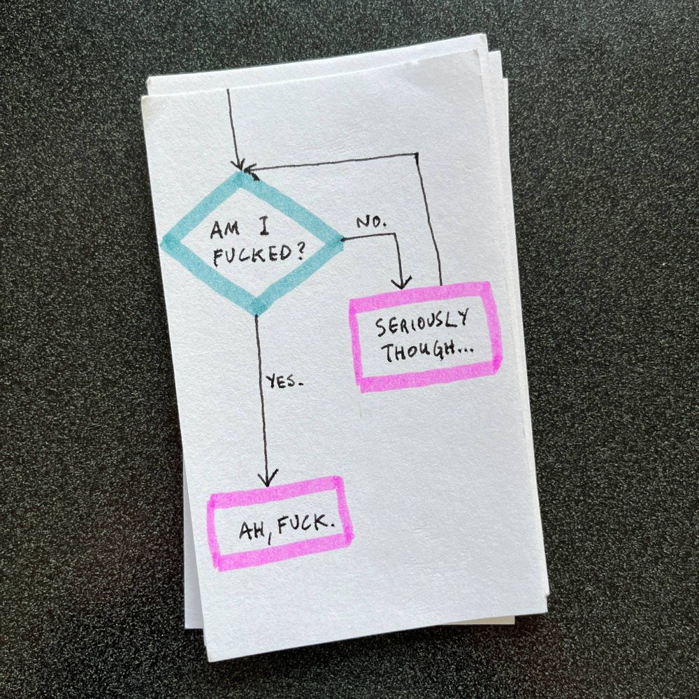 A flow-chart for determining if I'm fucked or not. (Spoiler: I am fucked.)