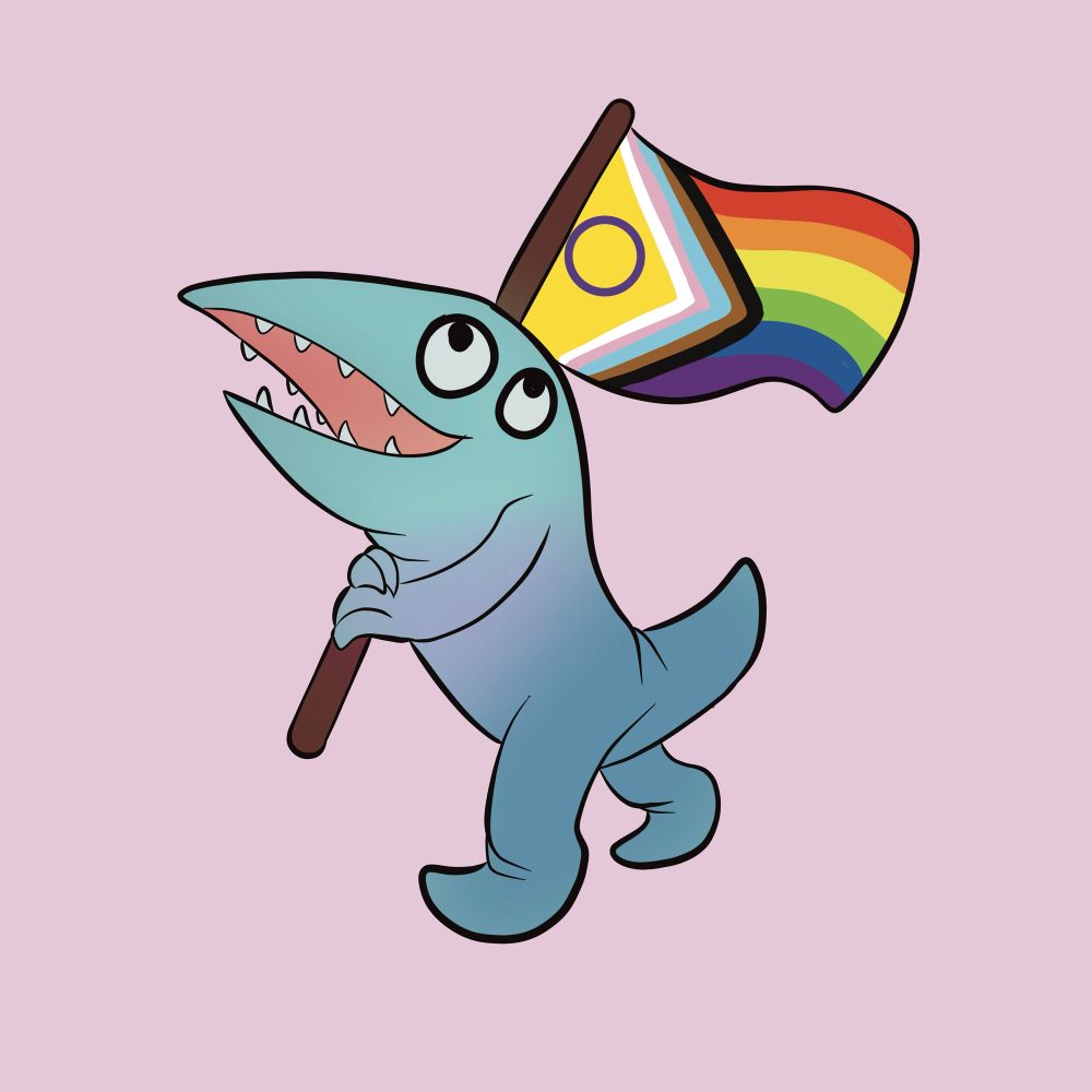 Eek with the inclusivity flag. Be loud be proud!