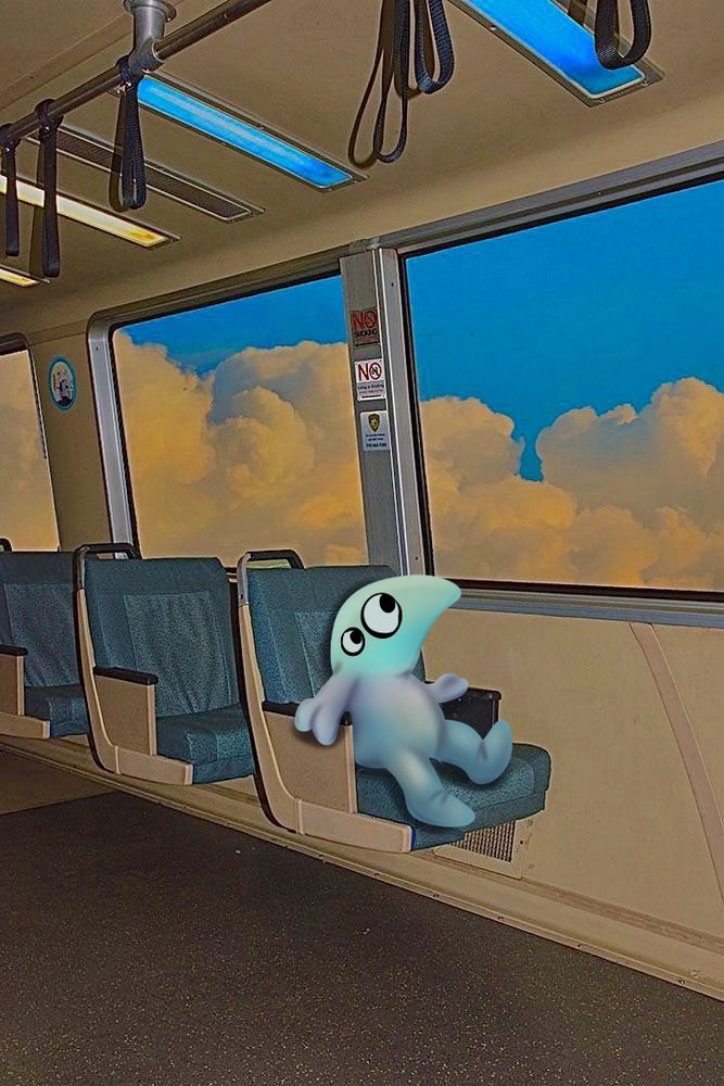 Part of my series of editing Eek into famous weirdcore, dreamcore and liminal space pictures. My little alien/ cryptid guy is off on another adventure. He’ll return to reality for more snacks soon enough.