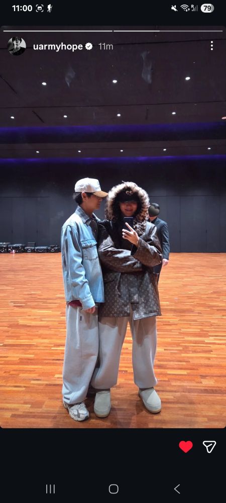 Pic of hobi and Tae posing at the dance studio