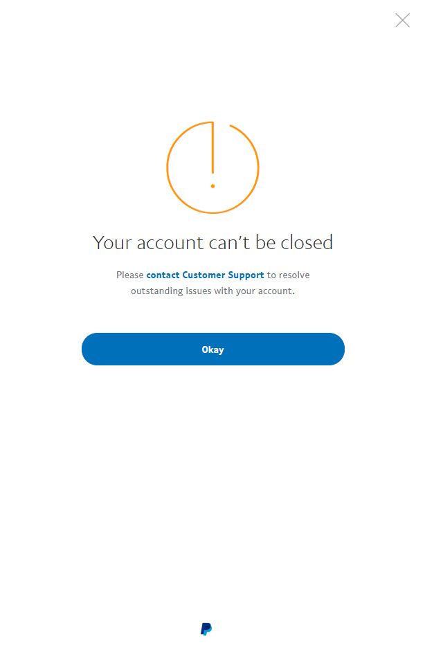 attempting to close the account refuses to let them, saying to contact customer service. account is brand new so there is no 'outstanding issues'