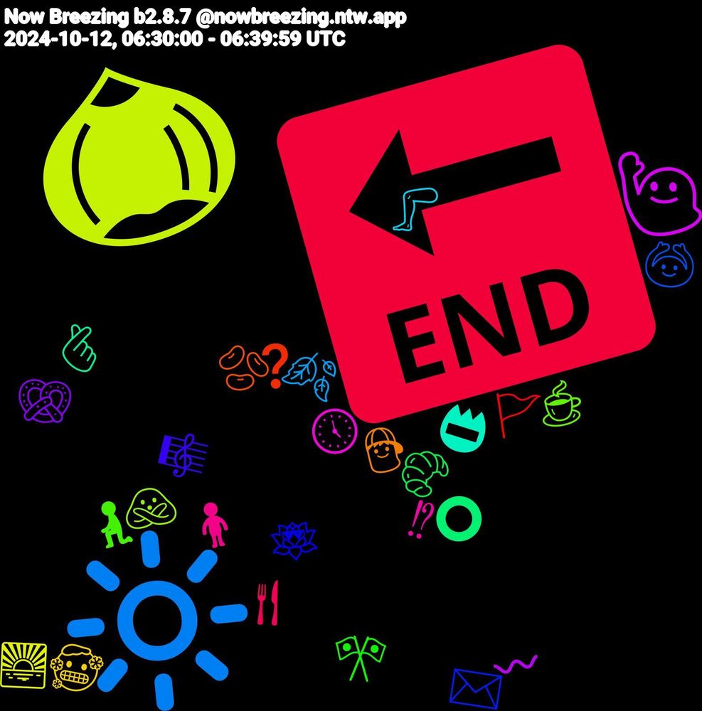 Emoji Cloud; its emojis (sorted by weighted frequency, descending):  🔚, 🔆, 🌰, 🙋🏼‍♀️, 🫰🏼, 🫘, 🪷, 🧎‍♀️, 🧍, 🦵, 🥶, 🥨, 🥐, 🚩, 🙆, 🙅, 🕔, 📛, 👦, 🎼, 🎌, 🍴, 🍂, 🌅, 〰, ⭕, ❓, ✉️, ☕, ⁉