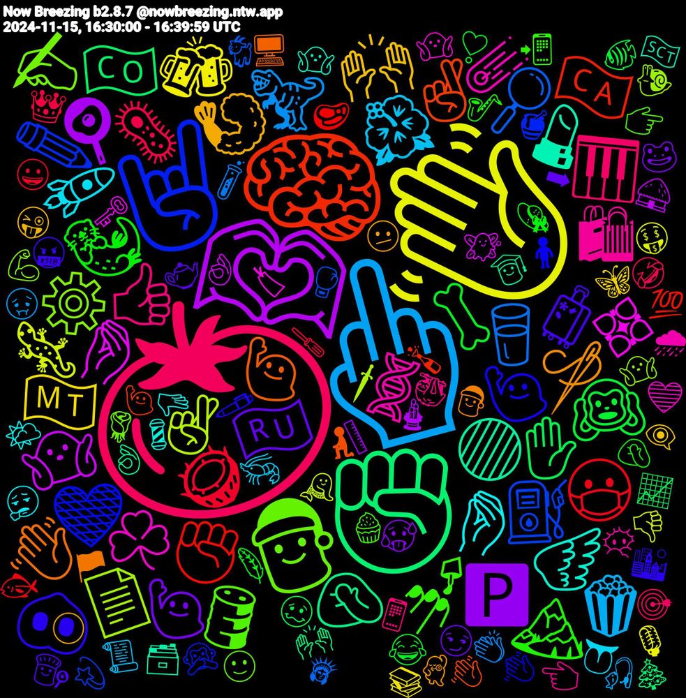 Emoji Cloud; its emojis (sorted by weighted frequency, descending):  🍅, 🖕🏽, 👋🏾, 🫶🏾, ✊🏾, 🧠, 🤘🏽, 🎅, 🧬, 🤌🏾, 🍤, 🇷🇺, 🦴, 🥥, 🥛, 🤞🏽, 🤌🏽, 🟣, 🙋🏻‍♂️, 🙋🏻, 💅🏽, 👍🏾, 🌺, 🇲🇹, 🅿️, ✋🏾, ✊🏼, ⛽, ⚙️, ☘️, 🪽, 🪡, 🧳, 🦦, 🦠, 🦖, 🦎, 🤷🏼‍♀️, 🤦‍♂️, 🤞🏾, 🤎, 🛢️, 🛍, 🚀, 🙌🏾, 🙋‍♂️, 🙉, 😷, 🔎, 📄, 💠, 💄, 👋🏼, 🐽, 🏔️, 🎹, 🍿, 🍻, 🍳, 🇨🇴, 🇨🇦, ✏️, ✍🏻, ✂️, ⛸️, ☄️, 🫳, 🫤, 🫖, 🪶, 🪛, 🧪, 🧜‍♀️, 🧚🏽, 🧑‍🎓, 🧎, 🧍‍♀️, 🧁, 🦥, 🦐, 🦋, 🥵, 🥴, 🥩, 🥊, 🤷🏾‍♀️, 🤷🏽‍♀️, 🤷🏼‍♂️, 🤶, 🤬, 🤦‍♀️, 🤣, 🤢, 🤑, 🛖, 🙌🏽, 🙋🏻‍♀️, 🙊, 🙂, 😶‍🌫️, 😮‍💨, 😜, 😏, 😂, 😀, 🗽, 🗡, 🗝️, 🗃️, 🖥️, 🖊️, 📲, 📱, 📜, 📚, 📏, 📈, 💯, 💫, 💪🏼, 💙, 💈, 💃🏾, 👩‍🍳, 👒, 👑, 👏🏼, 👎🏿, 👌🏾, 👌🏼, 👋🏽, 👋, 👉🏽, 👈🏽, 👅, 👁‍🗨, 🐸, 🐠, 🐟, 🐐, 🐌, 🏷, 🏴󠁧󠁢󠁳󠁣󠁴󠁿, 🏴, 🏙️, 🎷, 🎯, 🎣, 🎙️, 🎍, 🎄, 🎂, 🍾, 🍯, 🍖, 🍑, 🍉, 🌹, 🌧, 🌤️, 🌕, 🌒, 🌎, 🌄, 🇵🇹, 🇲🇰, 🇬🇪, 🇬🇧, 🇪🇹, 🇪🇸, 🇩🇪, ⬇️, ➡, ❣️, ❎, ✊🏿, ⛈️, ⚔️, ♠️, ♟️, ☝🏽, ☃️, ◾, ⌚, ↕️, ↔️, ‼️