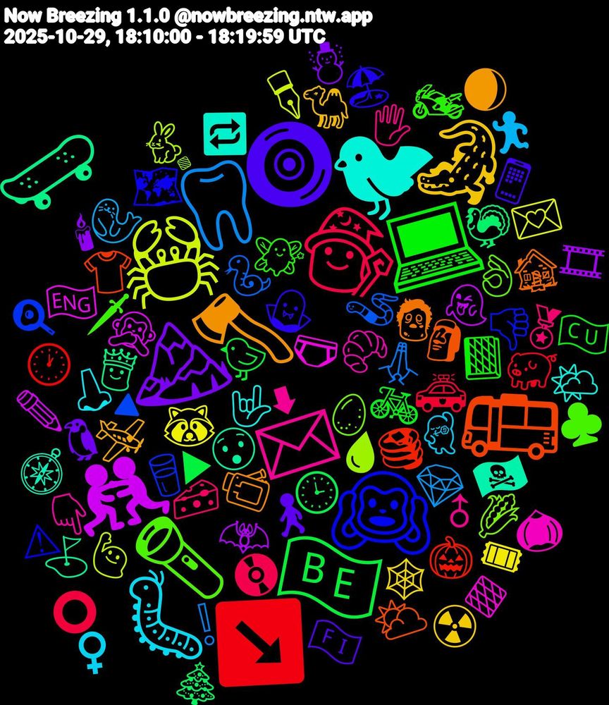 Emoji Cloud; its emojis (sorted by weighted frequency, descending):  🐦‍⬛, 🪓, 🧿, 💻, 🧙‍♀️, 🦷, 🦀, 🤼‍♂️, 🛹, 🚌, 🙉, 🔦, 📩, 🐛, 🐊, 🏔️, 🇧🇪, ↘️, 🪱, 🩸, 🩲, 🧭, 🧟‍♂️, 🧛, 🧚, 🧀, 🦭, 🦝, 🦇, 🦃, 🥞, 🥛, 🥚, 🥐, 🤟🏼, 🛩️, 🚶‍♀️, 🚲, 🚓, 🙏🏾, 🙋, 🙊, 😯, 🗿, 🗺️, 🗡, 🖐️, 🕺, 🕸️, 🕯, 🕒, 🕐, 🔺, 🔹, 🔶, 🔁, 📹, 📱, 📙, 📀, 💎, 💌, 👻, 👸, 👕, 👎🏼, 👌🏼, 👇🏽, 👃, 🐪, 🐧, 🐤, 🐖, 🐍, 🐇, 🏴󠁧󠁢󠁥󠁮󠁧󠁿, 🏴‍☠️, 🏚️, 🏖️, 🏍️, 🏅, 🏃‍♂️, 🎟, 🎞, 🎄, 🎃, 🍳, 🌽, 🌰, 🌤️, 🌒, 🇫🇮, 🇨🇺, ⭕, ❕, ✒️, ✏️, ⛳, ⛅, ⚠, ♣️, ♂, ♀️, ☢️, ☃️, ▶