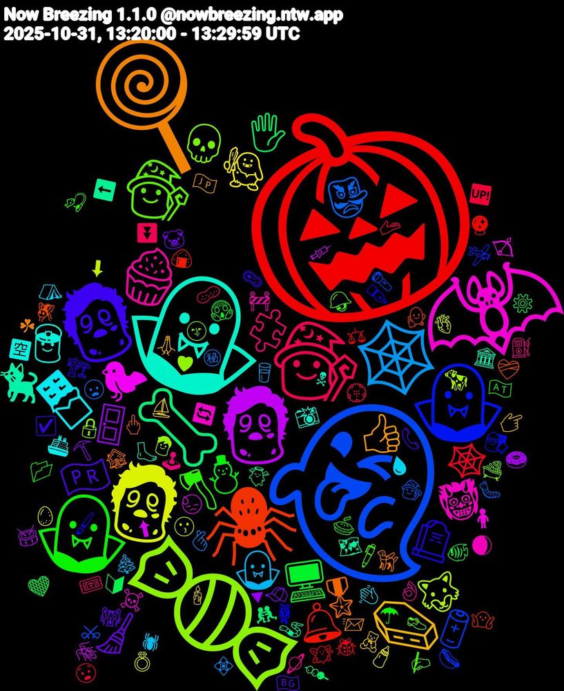 Emoji Cloud; its emojis (sorted by weighted frequency, descending):  🎃, 👻, 🍬, 🦇, 🧛‍♂️, 🍭, 🧟‍♀️, 🧛, 🧙‍♀️, 🕸️, 🧟‍♂️, 🧟, 🦴, 🕷️, 🧛‍♀️, 🧙, 🧁, 🍫, ⚰️, 🧹, 🖥️, 🕸, 👺, 🐺, 🐦‍⬛, 🐈‍⬛, 🎖️, 🪦, 🪓, 🧩, 🧛🏻, 🧌, 🚪, 🖐, 🔔, 🔋, 💀, 👹, 👮, 👍🏾, 🇵🇷, ⛄, 🫴, 🫰🏻, 🫀, 🪳, 🪱, 🪰, 🪢, 🪖, 🪐, 🩸, 🧸, 🧢, 🧡, 🧚‍♀️, 🧙🏻‍♀️, 🧒, 🧍, 🦶🏻, 🦮, 🦠, 🥧, 🥜, 🥛, 🥚, 🥁, 🤼‍♂️, 🤷🏼, 🛩️, 🛁, 🚧, 🚢, 🙏🏼, 🙀, 😱, 😧, 😦, 😗, 😓, 🗺️, 🖕🏼, 🖌️, 🖊️, 🕹, 🕷, 🕯️, 🔻, 🔰, 🔮, 🔦, 🔒, 🔄, 📸, 📨, 📞, 📂, 💮, 💠, 💍, 💉, 👼, 👩‍⚕️, 👨‍🏫, 👞, 👌🏾, 👋🏼, 👉🏾, 🐷, 🐠, 🐞, 🐛, 🐄, 🏹, 🏛️, 🏚️, 🏗️, 🎣, 🎟️, 🎄, 🍼, 🍩, 🍡, 🍙, 🌭, 🌝, 🌒, 🈳, 🇯🇵, 🇧🇬, 🇦🇹, 🆙, ㊙, ⬇, ⬆, ⬅️, ❤️‍🩹, ✒️, ✍🏽, ⛽, ⛺, ⛵, ⛏️, ⚙️, ⚖, ⚔, ♥, ☠️, ☠, ☘, ☑️, ☂, ⏬