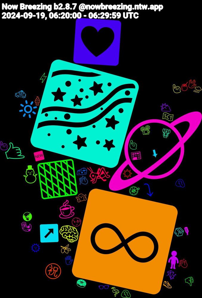 Emoji Cloud; its emojis (sorted by weighted frequency, descending):  🪐, 🌌, ♾️, 💟, 🟧, 🦗, 🔆, 🧠, 🧍🏻‍♀️, 🤙🏽, ㊗, ⤵, ⛄, ☕, ↗️, 🫒, 🪁, 🧭, 🧉, 🧀, 🦩, 🦦, 🦞, 🤷🏽‍♀️, 🤦🏼‍♀️, 🤦‍♂️, 🤥, 🚕, 🙋🏽‍♀️, 🙋🏻‍♂️, 🙋‍♂️, 🖖, 🖐️, 📽️, 📰, 📦, 👟, 👓, 👎🏼, 👋🏽, 👋🏼, 🏴󠁧󠁢󠁳󠁣󠁴󠁿, 🎙, 🍩, 🍦, 🌞, 🌏, 🆕, ⬇, ⛈, ⛅, ⚡, ☀️