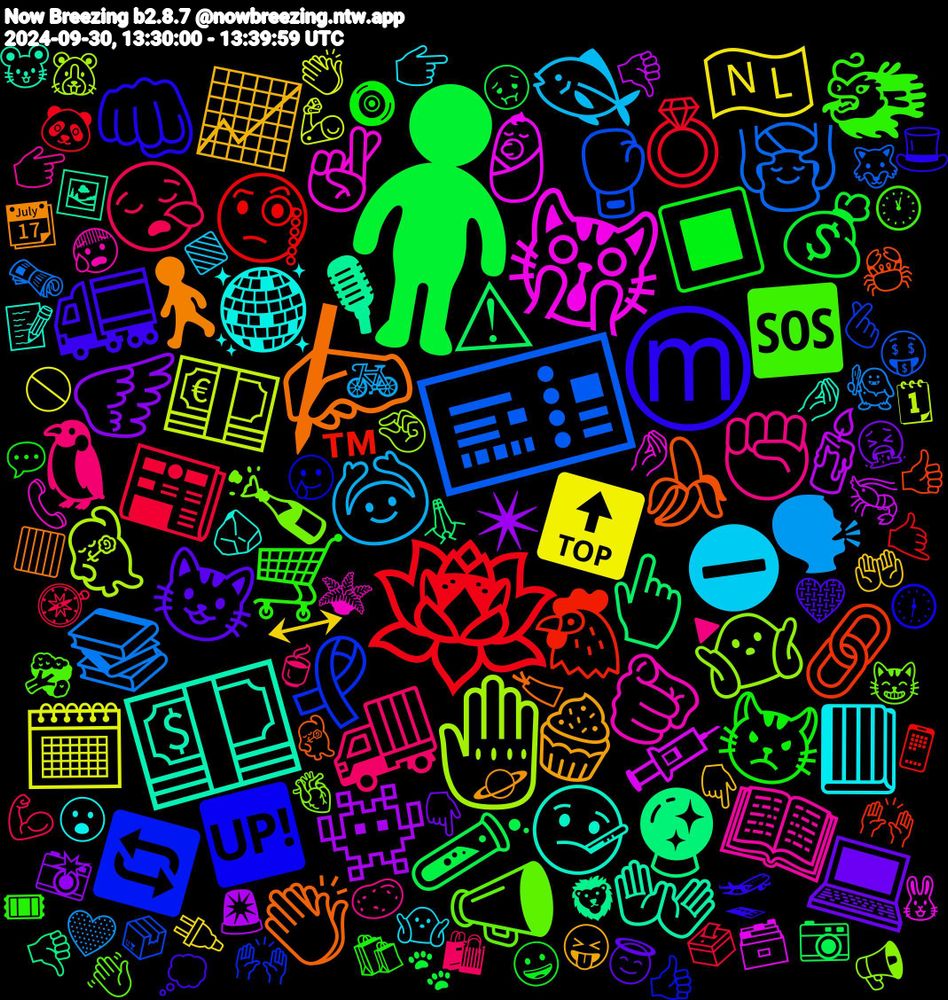 Emoji Cloud; its emojis (sorted by weighted frequency, descending):  🧍, 🪷, 🎫, 🤚🏼, 🙀, 💵, ✍️, Ⓜ️, 🛒, 🚚, 🙆, 🔝, 👾, 👆🏻, 🐔, 🎗️, 🍾, 🫵🏽, 🪩, 🧁, 😺, 🔳, 📰, 📚, 💶, 💉, 🎙, 🍌, 🆙, 🆘, ✊🏾, ⛔, ↔, 🪽, 🧪, 🧐, 🥊, 🤷🏾‍♀️, 🤞🏽, 🤒, 🚶‍♂️, 🚛, 😾, 😪, 🗣, 🗓️, 🕯️, 🔮, 🔗, 🔄, 📣, 📖, 📕, 📈, 💻, 💰, 💍, 💆🏻‍♀️, 💃, 👶, 👐, 👏🏿, 👊🏻, 🐲, 🐧, 🐟, 🏷️, 🏢, 🏟️, 🏅, 🎙️, 🎆, 🎃, 🍹, 🍬, 🌟, 🌕, 🌐, 🌌, 🌃, 🈹, 🇳🇱, 🇲🇽, 🇨🇦, 🆕, 🅱️, ➡️, ✴, ✍, ✊, ⚠, ⚒️, ↪️, ™, 1️⃣, 0️⃣, 🫰, 🫀, 🪴, 🪨, 🪐, 🩶, 🧿, 🧭, 🧌, 🦾, 🦐, 🦁, 🦀, 🥲, 🥦, 🥔, 🤷, 🤲, 🤮, 🤢, 🤙🏽, 🤑, 🤏🏼, 🤌🏼, 🤌🏻, 🟥, 🛫, 🛍️, 🛍, 🚲, 🚫, 🚨, 🙏🏽, 🙌🏿, 🙌, 😸, 😰, 😮, 😝, 😇, 😀, 🗳️, 🗞️, 🗓, 🗃️, 🖼️, 🕺, 🕦, 🕚, 🔻, 🔷, 🔌, 📸, 📷, 📱, 📦, 📢, 📞, 📝, 📆, 💭, 💬, 💪🏽, 💛, 👏, 👎🏽, 👎🏻, 👍🏼, 👍, 👋🏿, 👉🏼, 👉, 👇🏼, 👇, 🐾, 🐼, 🐺, 🐹, 🐰, 🐯, 🐭, 🐨, 🐣, 🐑, 🐍, 🐊, 🐉, 🏷, 🎭, 🎩, 🎟, 🎊, 🍽️, 🍵, 🍳, 🍰, 🍮, 🍭, 🍁, 🌸, 🌬️, 🌑, 🌎, 🌄