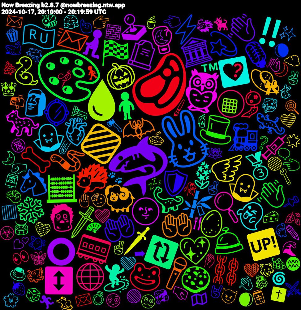 Emoji Cloud; its emojis (sorted by weighted frequency, descending):  🔹, 🦈, 🎨, 🥩, 🐰, 🩸, 🦉, 🪻, 🦇, 🛡️, 🎩, 🌕, 🫀, 🪽, 🪦, 🦕, 🦔, 🚂, 🗡️, 🔍, 💟, 🐏, 🏛️, 🏁, 🎐, 🎋, 🎃, 🌝, ™, 🪱, 🪞, 🧮, 🧟‍♀️, 🧛‍♂️, 🧛‍♀️, 🧎‍♀️, 🧍‍♀️, 🦴, 🦎, 🥚, 🥊, 🥉, 🤲🏻, 🤲, 🛎️, 🚃, 🗿, 🗡, 🕹️, 🔃, 📨, 💫, 💖, 💉, 👻, 👒, 👋🏾, 👋, 🐸, 🐴, 🐍, 🐆, 🏄, 🎤, 🎙️, 🍪, 🌐, 🇷🇺, 🆙, ⭕, ❄️, ⛓️, ⚡, ◾, ↕️, ‼️, 🫡, 🪷, 🪭, 🪡, 🪓, 🩵, 🧱, 🧯, 🧡, 🧚‍♀️, 🧀, 🦋, 🥶, 🥧, 🥦, 🥁, 🥀, 🤞🏽, 🤞🏼, 🤜🏻, 🤛🏻, 🤚, 🤘🏽, 🤏, 🤌🏼, 🟥, 🟣, 🟢, 🛌, 🚶‍♀️, 🙋🏻‍♀️, 😵‍💫, 😳, 😤, 😈, 🗺, 🗨️, 🖌️, 🔫, 🔧, 🔞, 📮, 📬, 📌, 💤, 💜, 💚, 💙, 💕, 💍, 💌, 💃🏼, 👑, 👋🏽, 👋🏻, 👉🏼, 👈🏻, 👈, 👀, 🐾, 🐺, 🐲, 🐝, 🐙, 🐋, 🐉, 🐈‍⬛, 🐇, 🐀, 🏃‍♂️, 🎲, 🎄, 🍿, 🍵, 🍴, 🍮, 🍭, 🍓, 🍇, 🍂, 🌸, 🌟, 🌜, 🌛, 🌙, 🌘, 🌒, 🌊, 🌀, 🀄, ➡, ❔, ❓, ✨, ✝️, ✏️, ✌️, ✉️, ⚖️, ⚔️, ♒, ☯️, ☣️, ☢️, ☄️, ☁️, ⁉️, 6️⃣