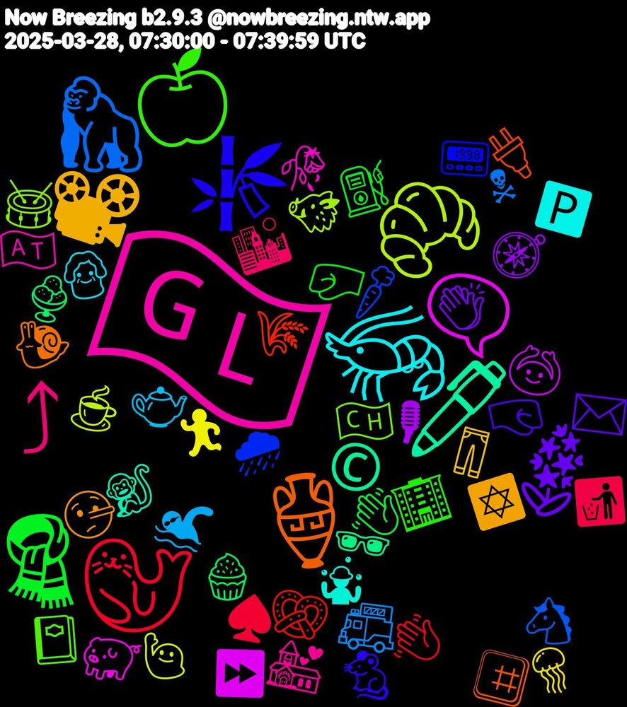 Emoji Cloud; its emojis (sorted by weighted frequency, descending):  🇬🇱, 🦐, 📽, 🪻, 🧣, 🦭, 🦍, 🥐, 🗨️, 🖊️, 🏺, 🎋, 🍏, ⤴, 🫖, 🪼, 🧭, 🧁, 🥨, 🥕, 🥁, 🥀, 🤹, 🤥, 🤜🏽, 🤛🏿, 🚮, 🚒, 🙋🏼‍♀️, 🙆, 🕶️, 🔌, 📟, 📔, 💒, 👵, 👖, 👏🏿, 👋🏾, 👋🏼, 🐴, 🐗, 🐖, 🐒, 🐌, 🐁, 🏢, 🏙️, 🏊, 🏃‍♀️, 🎙, 🍨, 🌾, 🌧, 🇨🇭, 🇦🇹, 🅿️, ✡️, ✉️, ⛽, ♠️, ☠, ☕, ⏩, ©️, #️⃣