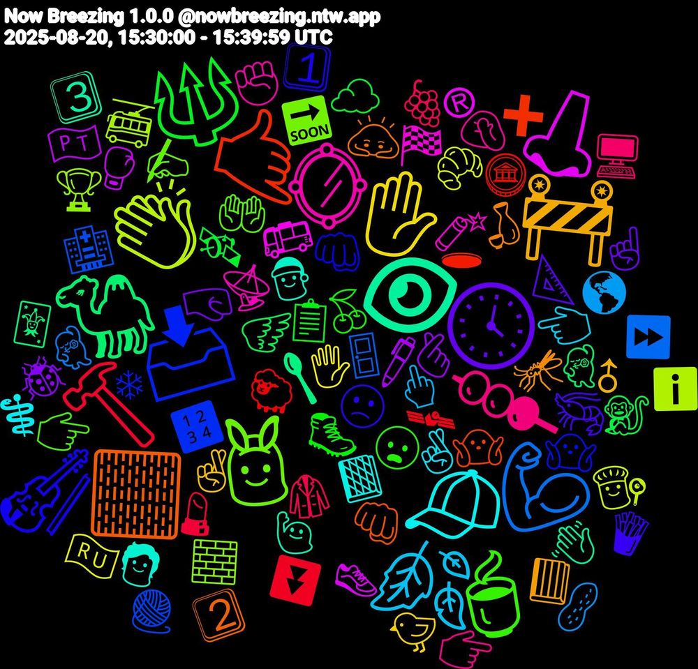 Emoji Cloud; its emojis (sorted by weighted frequency, descending):  🐪, 🤙🏻, 📥, 👯, 🪞, 🧢, 🚧, 🕓, 🔱, 🔨, 💪🏻, 👏🏾, 👃, 👁, 🏻, 🎻, 🍵, 🍡, 🍂, ✋, 🫰🏻, 🪽, 🪙, 🧶, 🧱, 🧨, 🧑, 🦟, 🦐, 🥾, 🥼, 🥜, 🥐, 🥊, 🥄, 🤷🏿‍♂️, 🤷🏽‍♂️, 🤲🏻, 🤦🏾‍♀️, 🤞🏻, 🤞, 🤜, 🛰️, 🛰, 🚪, 🚎, 🚌, 🙋‍♂️, 🙇🏻‍♀️, 🙁, 😦, 🖥️, 🖕🏽, 🖐️, 🖊️, 🕺🏻, 🕳, 🔢, 🔜, 📡, 📙, 📕, 📐, 📋, 💄, 💃🏼, 👩‍🍳, 👟, 👋🏽, 👊🏽, 👊🏻, 👉🏼, 👉🏻, 👈🏻, 🐤, 🐞, 🐒, 🐑, 🏥, 🏆, 🏁, 🎅, 🍶, 🍟, 🍒, 🍇, 🌎, 🇷🇺, 🇵🇹, 🃏, ➕, ❄, ✍, ✊🏽, ⚕️, ♂, ☝🏼, ☁️, ⏬, ⏩, ℹ️, ®, 3⃣, 2⃣, 1⃣