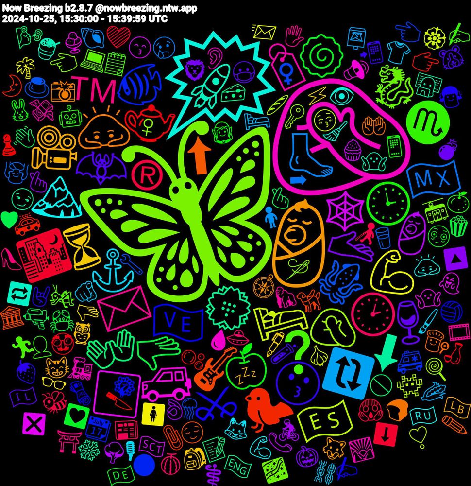 Emoji Cloud; its emojis (sorted by weighted frequency, descending):  🦋, 🤦🏼‍♀️, 🗯️, 👶, 🦇, 🍏, ®, 🦶, 🛌, 🕸, 💮, 🎸, 🇻🇪, ❓, ✉️, ⚓, ⏳, 🫴, 🫳🏽, 🫖, 🦑, 🤦🏽‍♀️, 🚙, 🚀, 🙇🏽‍♂️, 😗, 🕒, 🕑, 🔃, 💪🏽, 👶🏻, 👐, 🐦‍⬛, 🐠, 🐉, 🏷️, 🏔️, 🎥, 🍷, 🍥, 🌃, 🇲🇽, 🇪🇸, ⬜, ⬇, ⬆, ⚔, ♏, ™️, 🫵, 🫳, 🫰🏻, 🫰, 🫧, 🪼, 🪡, 🩸, 🧹, 🧭, 🧪, 🧝, 🧑‍🦯, 🧍‍♀️, 🧄, 🧁, 🧀, 🦮, 🦚, 🦗, 🦍, 🦊, 🦉, 🦁, 🦀, 🥸, 🥛, 🥖, 🤷🏽‍♀️, 🤷‍♀️, 🤲, 🤘🏾, 🤖, 🛸, 🛏️, 🚺, 🚴, 🚫, 🚓, 🚑, 🚋, 🚂, 🙇🏻, 😸, 😷, 😳, 😱, 😢, 😚, 😙, 😏, 😌, 🗞️, 🗒️, 🖐️, 🖌️, 🖋️, 🔼, 🔫, 🔪, 🔧, 🔑, 🔊, 🔁, 📸, 📲, 📱, 📰, 📮, 📨, 📞, 📝, 📎, 📆, 💻, 💸, 💪🏻, 💤, 💣, 💟, 💜, 💆‍♂️, 👾, 👻, 👨‍💻, 👨‍🍳, 👧, 👤, 👠, 👕, 👓, 👌🏻, 👋🏽, 👉🏻, 👈🏼, 👈, 👂, 👁️, 🐺, 🐹, 🐰, 🐝, 🐚, 🏵️, 🏴󠁧󠁢󠁳󠁣󠁴󠁿, 🏴󠁧󠁢󠁥󠁮󠁧󠁿, 🏛️, 🏐, 🏃, 🎞️, 🎙, 🎒, 🎃, 🍿, 🍶, 🍮, 🍭, 🍨, 🍧, 🍞, 🍓, 🍊, 🍈, 🌽, 🌴, 🌳, 🌬️, 🌛, 🌑, 🌌, 🌄, 🇷🇺, 🇱🇧, 🇮🇱, 🇩🇪, ⬇️, ➡, ❣️, ❎, ❄️, ✏️, ✍️, ✍, ⛩️, ⛓️, ⚡, ⚕️, ♥, ♟️, ♀️, ♀