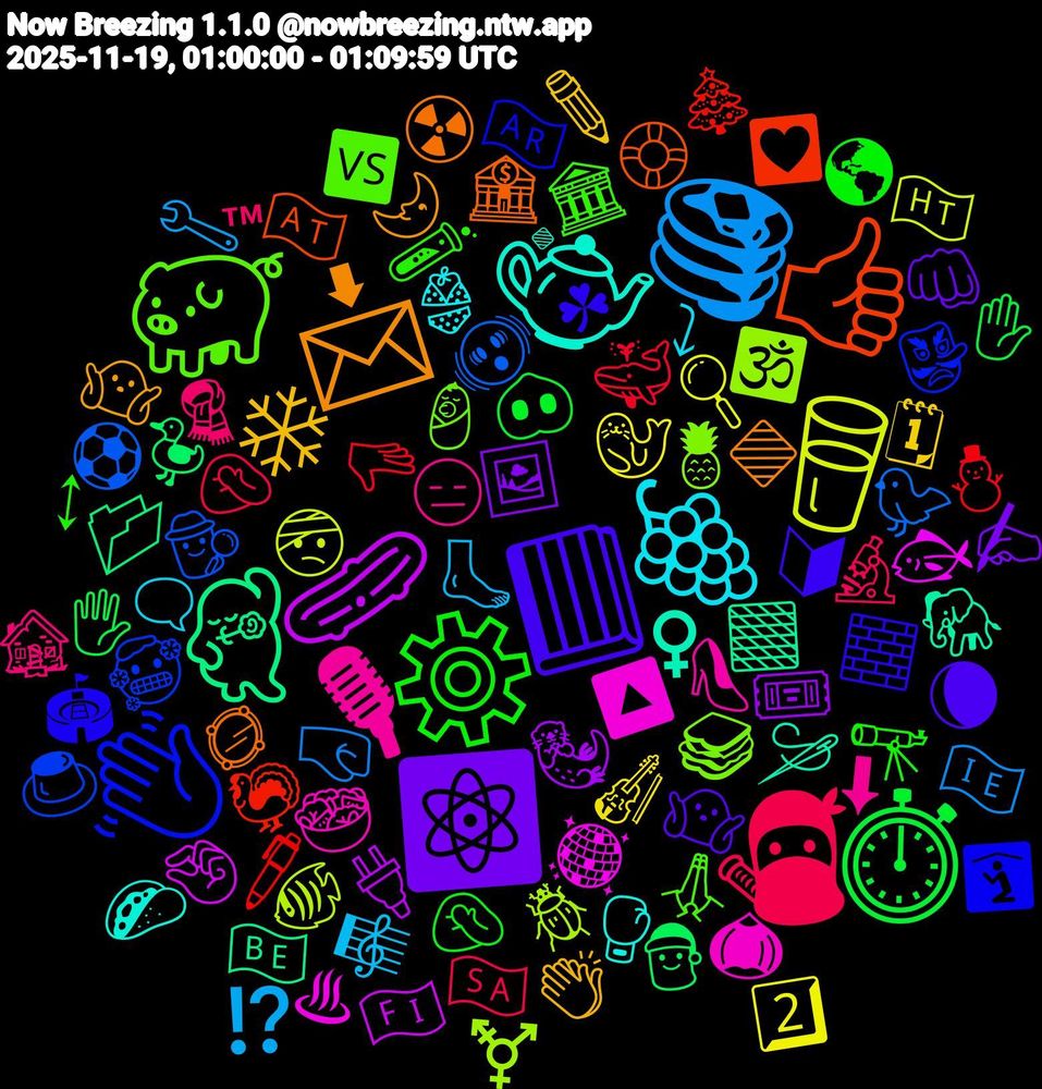 Emoji Cloud; its emojis (sorted by weighted frequency, descending):  🫖, 📩, 📕, ⚙️, 🥷, 🥞, 🥛, 🥒, 💃🏻, 👍🏾, 👋🏼, 🐖, 🎙, 🍇, ❄, ⚛️, ⏱️, 🫳, 🫨, 🪲, 🪩, 🪡, 🪞, 🧱, 🧪, 🧣, 🦶, 🦭, 🦦, 🦆, 🦃, 🥶, 🥪, 🥗, 🥊, 🤷🏽, 🤷🏼‍♀️, 🤦🏻, 🤦, 🤜, 🤕, 🤏🏻, 🟫, 🛟, 🛐, 🙏🏼, 😑, 🗨️, 🗓, 🖼️, 🖐️, 🖊️, 🕵️, 🕉️, 🔼, 🔹, 🔷, 🔰, 🔭, 🔬, 🔧, 🔍, 🔌, 📂, 💟, 👺, 👶, 👠, 👙, 👏🏾, 👊🏼, 🐽, 🐳, 🐦, 🐠, 🐟, 🐘, 🏦, 🏟, 🏛️, 🏚️, 🎼, 🎻, 🎟️, 🎅, 🎄, 🍮, 🍍, 🌰, 🌮, 🌛, 🌘, 🌎, 🇸🇦, 🇮🇪, 🇭🇹, 🇫🇮, 🇧🇪, 🇦🇹, 🇦🇷, 🆚, ⬇, ⤵, ✏️, ✍, ✋, ⛄, ⚽, ⚧️, ♨, ♀️, ☢️, ☘, ↕, ™, ⁉️, 2️⃣