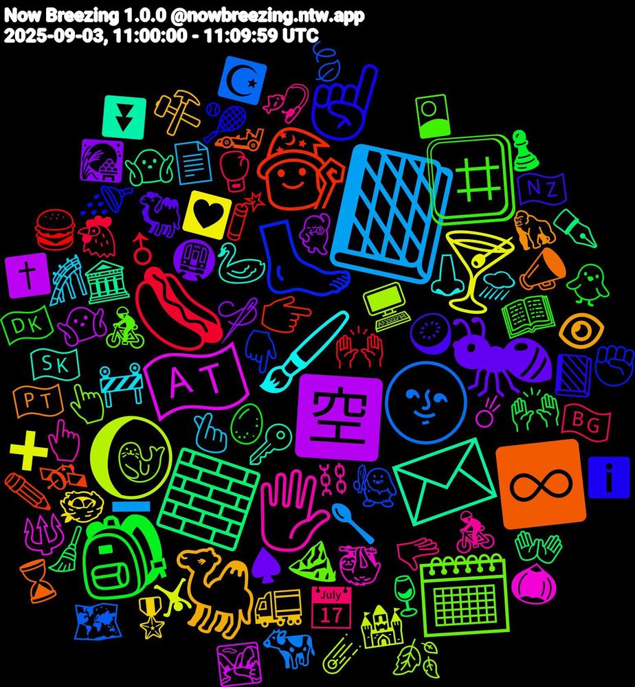 Emoji Cloud; its emojis (sorted by weighted frequency, descending):  📙, 🍸, 🈳, 🧱, 🧙, 🦶, 🗓️, 🖐️, 🖌️, 🐪, 🐜, 🎒, 🌭, 🌝, 🌔, 🇦🇹, ✉️, ♾️, ☝🏻, #️⃣, 🫳, 🫰🏻, 🪺, 🪡, 🧹, 🧨, 🧌, 🦭, 🦥, 🦢, 🦍, 🥝, 🥚, 🥊, 🥄, 🤸, 🤷🏼‍♀️, 🤷‍♂️, 🛰️, 🚿, 🚴‍♂️, 🚴‍♀️, 🚧, 🚛, 🚇, 🙌🏽, 🙌🏼, 🗺️, 🖥️, 🔱, 🔑, 📣, 📗, 📖, 📅, 📄, 💟, 💃🏾, 👐, 👉🏾, 👇🏿, 👆🏼, 👆, 👃, 👁, 🐫, 🐥, 🐔, 🐄, 🏰, 🏞️, 🏛️, 🏎️, 🎾, 🎴, 🎣, 🎢, 🎖️, 🎑, 🍷, 🍔, 🍃, 🍂, 🌰, 🇸🇰, 🇵🇹, 🇳🇿, 🇩🇰, 🇧🇬, ➖, ➕, ✝️, ✒️, ✏️, ✊🏾, ⛰️, ⛓, ⛈, ⚒️, ♠, ♟️, ♂, ☪️, ☄️, ☄, ⏬, ⌛, ℹ️