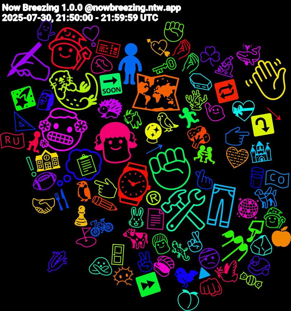 Emoji Cloud; its emojis (sorted by weighted frequency, descending):  🧙, 🧍, 🦦, 🥶, 🛠️, 🗺️, 💭, 💅🏻, 👧, 👖, 👋🏼, ✍, ✊🏻, ⌚, 🫰🏻, 🪸, 🪩, 🪨, 🩵, 🧼, 🧙‍♂️, 🧎, 🦮, 🦜, 🦔, 🦎, 🥦, 🥛, 🤼, 🤦🏾‍♀️, 🤞🏾, 🤝🏼, 🤕, 🤌🏾, 🤌🏼, 🚲, 🚪, 🙋🏻‍♀️, 🙅, 😶‍🌫️, 🗿, 🗝️, 🕊️, 🔺, 🔮, 🔬, 🔜, 🔁, 📐, 📋, 📄, 💝, 💘, 💁🏾‍♀️, 👨‍🦳, 👊🏾, 👉🏻, 👈🏻, 🐳, 🐰, 🐧, 🐦‍⬛, 🐐, 🐄, 🏰, 🏫, 🏈, 🏃🏻‍♀️, 🎫, 🍴, 🍬, 🍣, 🍑, 🍎, 🌽, 🌠, 🇷🇺, 🇨🇴, ⤵️, ❣️, ❕, ✏️, ✌🏾, ✊🏾, ⛳, ⚰️, ♟️, ☘️, ⏩, ↘, ↗, ®