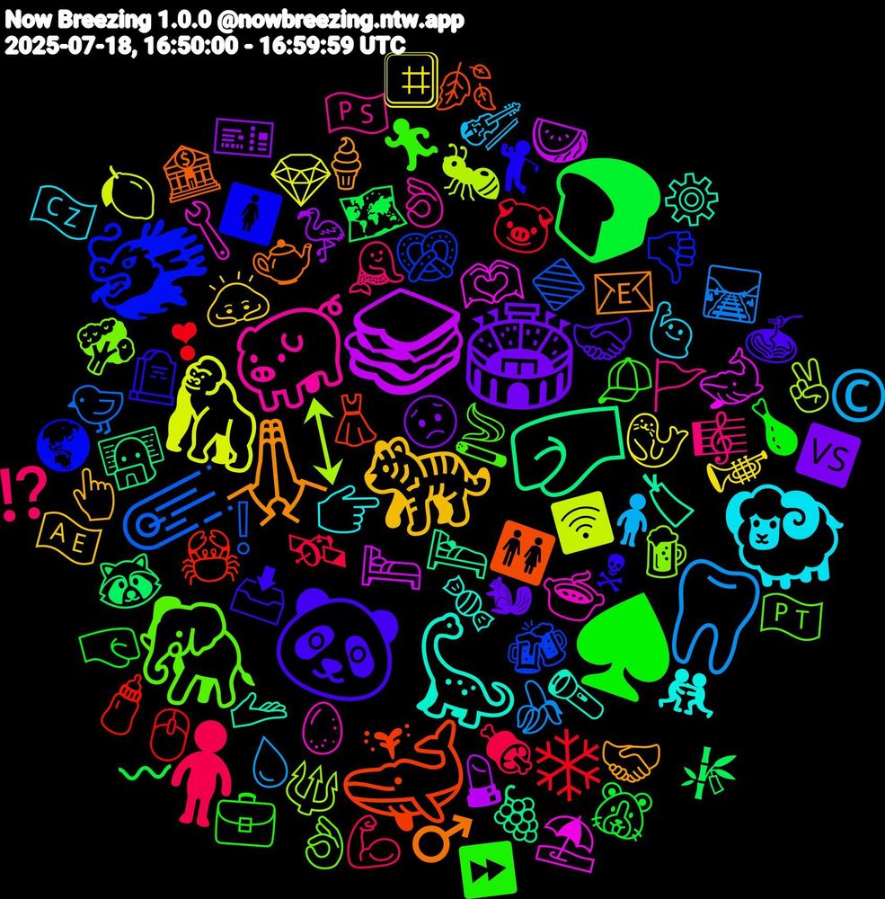 Emoji Cloud; its emojis (sorted by weighted frequency, descending):  🦕, 🙏🏿, 🐼, ♠️, 🧍‍♀️, 🦷, 🦍, 🥪, 🤛🏼, 🐳, 🐲, 🐘, 🐖, 🐏, 🐅, 🏟️, 🍞, ❄, ☄️, ↕, 🫶🏿, 🫴, 🫖, 🪦, 🧢, 🧜‍♂️, 🧍🏻‍♀️, 🦭, 🦩, 🦝, 🦀, 🥨, 🥦, 🥚, 🤼‍♀️, 🤝🏿, 🤝, 🤜🏼, 🛰️, 🛤️, 🛜, 🛏️, 🛌, 🚻, 🚺, 🚬, 🚩, 🙋‍♂️, 🙇, 😟, 🗺️, 🖱️, 🔷, 🔱, 🔧, 🔦, 📧, 📥, 💼, 💪🏽, 💧, 💎, 💄, 👩‍💻, 👗, 👎, 👌🏾, 👌🏻, 👉🏻, 👆🏼, 🐿, 🐹, 🐷, 🐤, 🐜, 🐋, 🏷, 🏦, 🏌️‍♂️, 🏃‍♂️, 🎼, 🎻, 🎺, 🎫, 🎋, 🍼, 🍻, 🍺, 🍲, 🍬, 🍦, 🍝, 🍗, 🍖, 🍌, 🍋, 🍉, 🍇, 🍂, 🌏, 🇵🇹, 🇵🇸, 🇨🇿, 🇦🇪, 🆚, 〰, ❣, ❕, ✌🏾, ⛱️, ⚙️, ♂️, ☠, ⏩, ⁉️, ©️, #️⃣