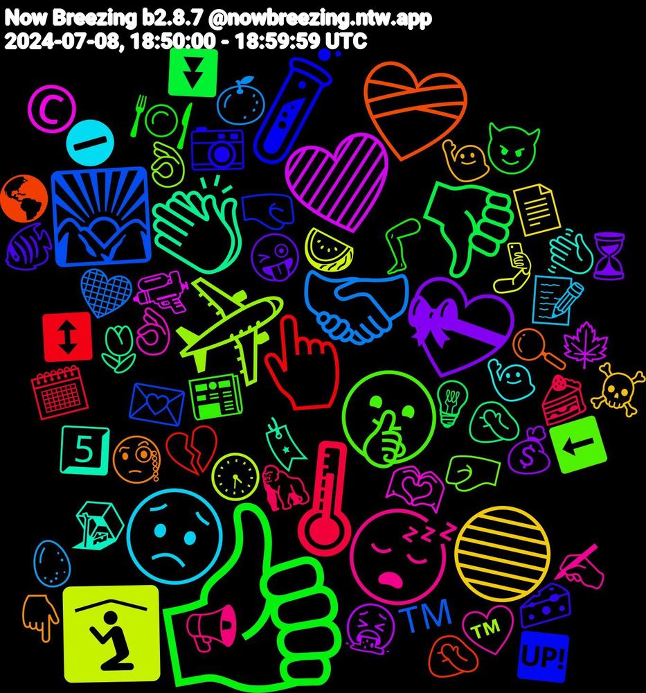 Emoji Cloud; its emojis (sorted by weighted frequency, descending):  👍🏼, 🌡, 🤝🏻, 🛐, 💜, 👏🏽, ❤️‍🩹, 🧪, 🤫, 😴, 😟, 🔵, 💝, 👎, 👆, 🌄, ✈️, 🫶, 🪤, 🧐, 🧀, 🦵🏼, 🦍, 🥚, 🤳, 🤮, 🤦‍♀️, 🤦, 🤜, 🤛, 🤍, 🙋‍♂️, 🙋‍♀️, 😜, 😈, 🗓️, 🖤, 🕟, 🔫, 🔖, 🔍, 📷, 📰, 📢, 📝, 📄, 💰, 💡, 💔, 💌, 👌🏻, 👌, 👋🏼, 👇🏻, 🐠, 🍽️, 🍰, 🍊, 🍉, 🍁, 🌷, 🌎, 🆙, ⬅️, ✍️, ⛔, ☠️, ⏳, ⏬, ↕️, ™️, ™, ©️, 5️⃣