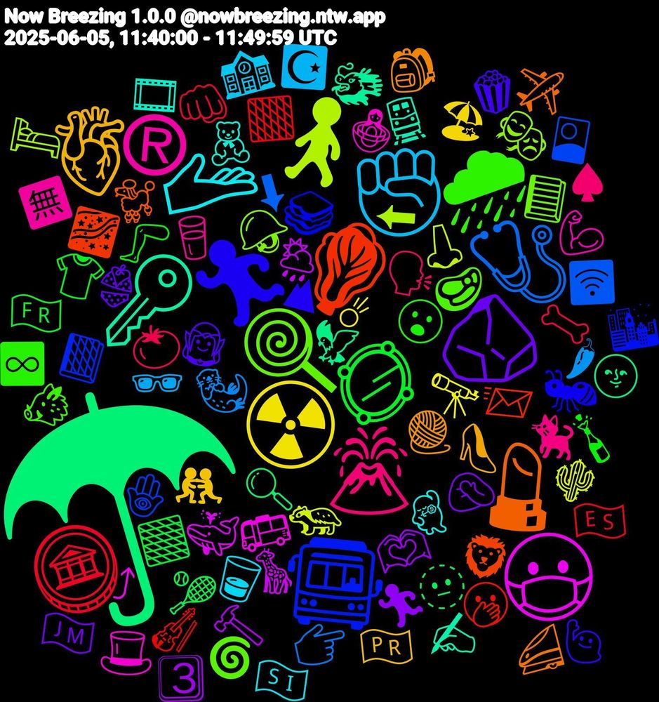 Emoji Cloud; its emojis (sorted by weighted frequency, descending):  ☂, 🥬, 🚍, 🍭, ®, 🫴, 🫀, 🪨, 🪞, 🪙, 🩺, 🚶, 😷, 🔑, 💄, 🏃‍♂️, 🌧, 🌋, ✊🏿, ☢️, 🫶🏾, 🫥, 🫢, 🪬, 🪖, 🪆, 🧸, 🧶, 🧝‍♀️, 🦵, 🦴, 🦦, 🦡, 🦒, 🦅, 🦁, 🥪, 🥩, 🥛, 🥃, 🤼, 🤦🏽‍♀️, 🟫, 🟧, 🛜, 🛏️, 🚌, 🚆, 🚄, 🙋🏾‍♂️, 😮, 🗣️, 🕶️, 🔭, 🔨, 🔍, 📨, 📙, 📘, 💪🏿, 💃🏻, 👠, 👙, 👕, 👊🏻, 👉🏻, 👃🏽, 🐳, 🐲, 🐩, 🐜, 🐗, 🐈‍⬛, 🏫, 🏖, 🏃, 🎾, 🎻, 🎴, 🎭, 🎩, 🎞️, 🎒, 🍿, 🍾, 🍅, 🌶, 🌵, 🌦️, 🌝, 🌌, 🌆, 🌀, 🈚, 🇸🇮, 🇵🇷, 🇯🇲, 🇫🇷, 🇪🇸, ⬇, ⬅, ⤴, ✍🏼, ✈️, ⛰, ♾️, ♠, ☪️, ☄, 3⃣