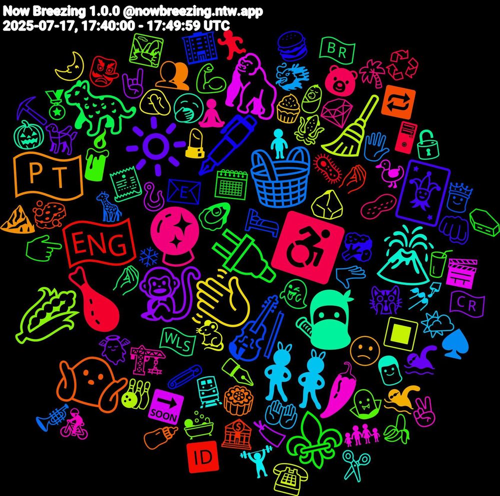 Emoji Cloud; its emojis (sorted by weighted frequency, descending):  🔆, 🔌, 🍗, 🧺, 🧹, 🦍, 🥷, 🤷🏾‍♂️, 🖋️, 🕯, 🔮, 👯‍♀️, 👋🏽, 🐒, 🐆, 🏴󠁧󠁢󠁥󠁮󠁧󠁿, 🎻, 🌽, 🌶, 🌋, 🇵🇹, 🃏, ⚜️, ♿, 🫳🏻, 🪨, 🪝, 🧾, 🧽, 🧷, 🧛‍♂️, 🧘‍♀️, 🧍, 🧁, 🦮, 🦪, 🦠, 🦒, 🦑, 🦆, 🥱, 🥮, 🥦, 🥤, 🥜, 🤲🏻, 🤦🏾‍♀️, 🤘🏻, 🤌🏾, 🤌🏻, 🛏️, 🛀, 🚴‍♀️, 🚆, 🙁, 🙀, 🗓️, 🖥, 🖐️, 🔳, 🔜, 🔓, 🔁, 📧, 💪🏿, 💎, 💅🏻, 💄, 👼, 👻, 👺, 👸, 👶, 👨‍👩‍👧‍👦, 👨, 👥, 👊🏽, 👉🏾, 🐻, 🐲, 🐁, 🏷, 🏴󠁧󠁢󠁷󠁬󠁳󠁿, 🏦, 🏢, 🏞️, 🏗️, 🏋️‍♂️, 🏊‍♂️, 🏊‍♀️, 🏅, 🏃‍♀️, 🎺, 🎳, 🎬, 🎃, 🍼, 🍔, 🍌, 🌴, 🌤️, 🌛, 🇨🇷, 🇧🇷, 🆔, ❄, ✒️, ✌🏾, ✂️, ⛰️, ⛏️, ⚰️, ♻️, ♠️, ☎️