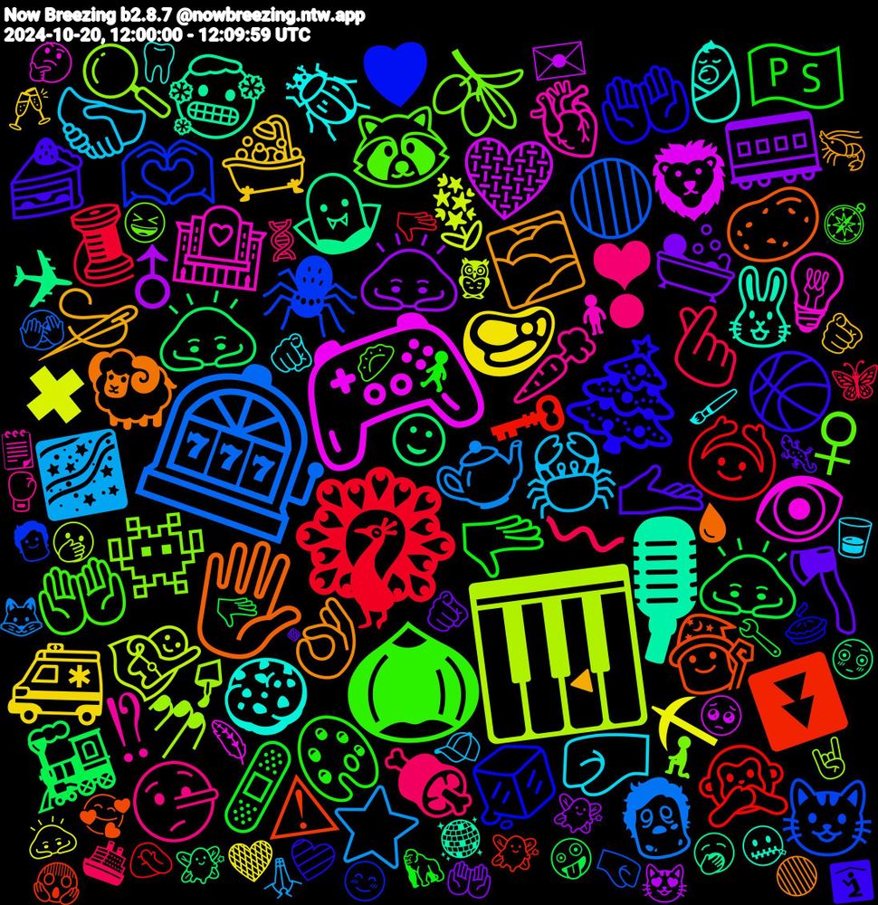 Emoji Cloud; its emojis (sorted by weighted frequency, descending):  🦚, 🎰, 🎹, 🎮, 🎙, 🖐, 🎄, 🌰, ❣, 🦀, 🥩, 🙇‍♀️, 🙇, 🗝, 🕷️, 👾, 🏩, 🍪, 🌫️, 🫴, 🫳, 🫰, 🫖, 🪻, 🩶, 🧛, 🧙, 🧊, 🦝, 🥕, 🤛, 🛁, 🛀, 🙇‍♂️, 🙆, 🔴, 💅🏾, 👁️, 🐰, 🐏, 🏀, 🎨, 🍖, 🌌, ⛏, ♂, ☺, ⏬, 🫶, 🫒, 🫀, 🪲, 🪡, 🪓, 🩹, 🧵, 🧟, 🦸‍♂️, 🦁, 🥶, 🥔, 🤲🏼, 🤲🏻, 🤥, 🤝, 🚑, 🚃, 🚂, 🙊, 🙇🏾, 🙇🏻, 😺, 😸, 😇, 🖼️, 🔍, 💨, 💦, 💡, 💃, 👽, 👶, 👌🏼, 👌, 🐶, 🐴, 🐯, 🐣, 🐊, 🐉, 🐈‍⬛, 🐈, 🐆, 🎩, 🎡, 🎃, 🍶, 🍰, 🍠, 🍜, 🍓, 🍂, 🍁, 🌥️, 🌄, 🇵🇸, 🃏, 〰, ⭐, ➕, ❔, ❌, ❄️, ✨, ✖, ✔️, ✏️, ✉, ✈, ✅, ⛄, ⚾, ⚠, ⚙️, ♥, ♀, ⁉, 🫵🏿, 🫵🏻, 🫵, 🫳🏿, 🫳🏻, 🫣, 🫢, 🪶, 🪩, 🩸, 🩷, 🧭, 🧬, 🧢, 🧡, 🧚🏼, 🧚‍♀️, 🧚, 🧑, 🧎‍♂️, 🧍‍♀️, 🦷, 🦐, 🦎, 🦍, 🦋, 🦊, 🦉, 🥺, 🥱, 🥰, 🥧, 🥟, 🥊, 🥃, 🥂, 🤲, 🤪, 🤦‍♂️, 🤜, 🤘, 🤔, 🤐, 🟢, 🛐, 🚶‍♀️, 🚢, 🙏, 🙇🏼‍♀️, 🙆🏻, 😻, 😳, 😱, 😚, 😗, 😒, 😎, 😌, 😋, 😊, 😆, 🗾, 🗒, 🖤, 🖐🏻, 🖌️, 🔺, 🔸, 🔮, 🔧, 🔔, 📻, 📺