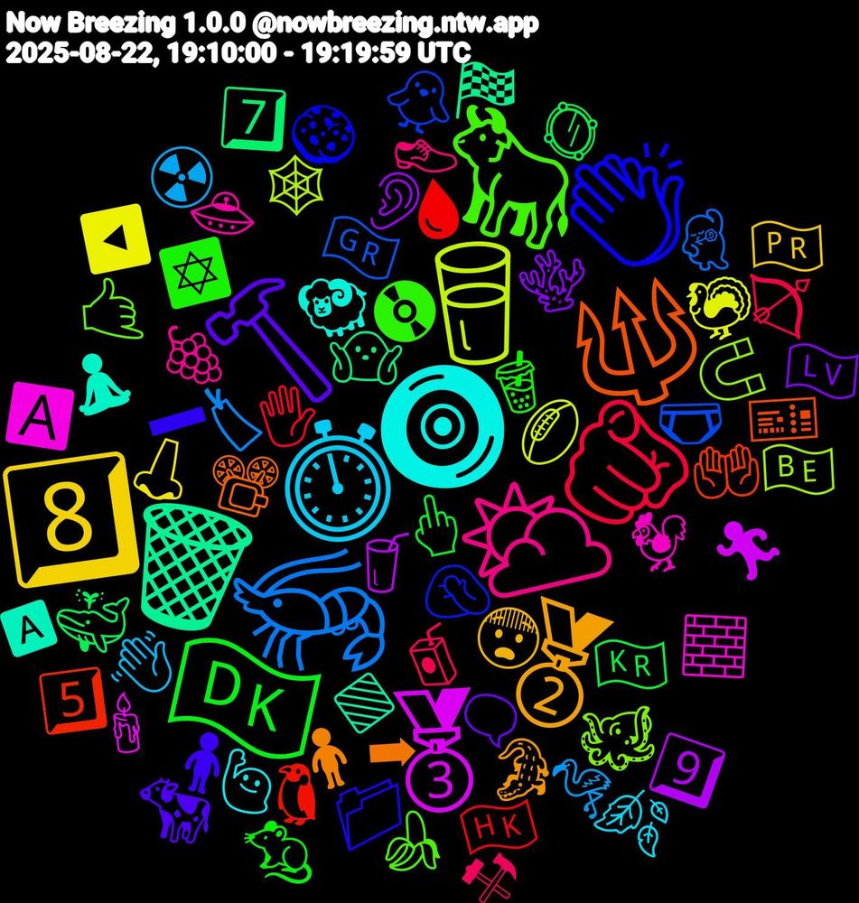 Emoji Cloud; its emojis (sorted by weighted frequency, descending):  🧿, 🥈, 🔨, 🇩🇰, 🫵🏻, 🦐, 🥛, 🥉, 🗑️, 🔱, 👏🏾, 🐂, ⛅, ⏱️, 8️⃣, 🪸, 🪞, 🩸, 🩲, 🧲, 🧱, 🧘🏻‍♀️, 🧍🏾‍♀️, 🧍🏻, 🧋, 🧃, 🦩, 🦃, 🥤, 🤷🏼‍♂️, 🤲🏻, 🤦🏼, 🤙🏼, 🛸, 🙋🏼‍♀️, 😨, 🗨️, 🖕🏽, 🖐️, 🕺, 🕸️, 🕯️, 🔷, 📽️, 📁, 📀, 👞, 👋🏽, 👃, 👂, 🐳, 🐧, 🐥, 🐙, 🐓, 🐏, 🐊, 🐄, 🐀, 🏹, 🏷, 🏉, 🏃, 🏁, 🎫, 🍪, 🍌, 🍇, 🍂, 🇵🇷, 🇱🇻, 🇰🇷, 🇭🇰, 🇬🇷, 🇧🇪, 🅰️, 🅰, ➡, ➖, ✡️, ⚒, ☢️, ◀️, 9️⃣, 7️⃣, 5️⃣