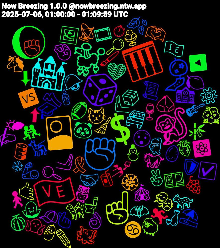 Emoji Cloud; its emojis (sorted by weighted frequency, descending):  🐩, 🎹, 🎐, 💲, 🐒, 🏰, 🎴, 🎲, 🌔, 🇻🇪, ✊🏽, ☝, 🫸🏻, 🫷🏻, 🫶🏽, 🫰🏼, 🫀, 🪨, 🪖, 🧹, 🧢, 🧛‍♂️, 🧃, 🦾, 🦮, 🦉, 🦇, 🦄, 🥚, 🤼‍♀️, 🤷, 🤝🏾, 🤙🏾, 🤏🏻, 🤎, 🛢️, 🛡️, 🚽, 🚶, 🚝, 😾, 😯, 🖼️, 🖌️, 🕯️, 🔎, 🔍, 📦, 📡, 📜, 💴, 💅🏻, 💃🏻, 👶, 👌🏾, 🐼, 🐙, 🐕‍🦺, 🐑, 🐎, 🐆, 🏵️, 🏫, 🏈, 🏃, 🎸, 🎭, 🎪, 🎞️, 🎗️, 🎓, 🎋, 🍷, 🍶, 🍨, 🍋, 🍈, 🍇, 🍂, 🌺, 🌤, 🇮🇪, 🆚, 〽️, ⬇, ⬆, ❄, ✏️, ✍, ✌, ✊🏿, ⛱️, ⛄, ⚛️, ⚙️, ♋, ☑️, ◀️, ⏱
