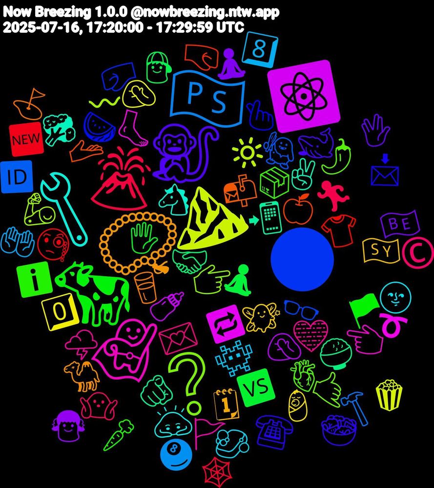 Emoji Cloud; its emojis (sorted by weighted frequency, descending):  🌑, ❔, 🦸‍♂️, 🔧, 📿, 🐒, 🐄, 🌋, 🇵🇸, ⛰️, ⚛️, 🫵🏼, 🫴, 🫰, 🫀, 🩵, 🧼, 🧚‍♂️, 🧘‍♂️, 🧘‍♀️, 🧐, 🧌, 🦾, 🦶, 🥦, 🥛, 🥗, 🥕, 🤷🏼, 🤲🏻, 🤦🏾‍♂️, 🤦🏻, 🤝🏾, 🤜🏻, 🤛🏻, 🤙, 🚩, 🙇‍♀️, 🗓, 🖖🏻, 🖐️, 🕸️, 🔨, 🔆, 🔁, 📲, 📬, 📩, 📦, 💌, 👾, 👶, 👧, 👦, 👕, 👓, 👉🏾, 👈🏼, 🐴, 🐪, 🐋, 🏴, 🏃‍♀️, 🎱, 🍿, 🍼, 🍚, 🍏, 🍉, 🌶️, 🌩️, 🌚, 🇸🇾, 🇧🇪, 🆚, 🆕, 🆔, 〰, ➰, ✌🏽, ⛳, ☎️, ℹ️, ©️, 8️⃣, 0️⃣