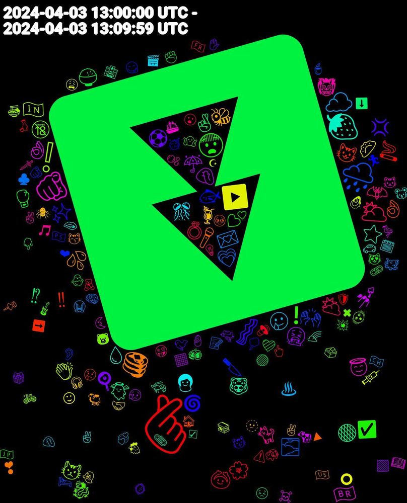 Emoji Cloud; its emojis (sorted by weighted frequency, descending):  ⏬, 🫰, 🌧️, ❕, 🫵🏼, 🍓, 🥞, 🥓, 😨, 🌥️, ☁️, ▶️, 🤦🏼, 🟠, 😺, 🔪, 🔞, 👹, 👩🏼, 🐝, ⚽, 🥊, 🙆‍♀️, 💗, 👏🏽, 👌, 🐯, 🎤, 🌀, ❗, 🦇, 🥲, 🥟, 🤮, 🤞🏻, 🚬, 🙌, 😾, 😇, 💧, 💦, 💢, 💕, 💍, 💌, 💉, 💅🏻, 👼, 👌🏻, 🐟, 🐉, 🐈, 🎊, 🍹, 🍳, 🍚, 🌸, 🌫️, 🇮🇳, 🇧🇷, ⭐, ❣, ✨, ✅, ⛅, ♨, ☺, ☔, ⁉, ‼, 🫵, 🫨, 🫧, 🫦, 🫥, 🪞, 🩷, 🧸, 🧠, 🦪, 🦩, 🦐, 🥹, 🥳, 🤷🏼, 🤪, 🤦🏻, 🤝, 🟩, 🟣, 🛡️, 🛌, 🚲, 🚢, 🚗, 😽, 😼, 😻, 😮, 😭, 😩, 😥, 😣, 😢, 😋, 🗳️, 🗡️, 🗓️, 🕷️, 🔫, 🔗, 🔊, 📝, 📚, 📖, 📎, 📌, 💭, 💥, 💡, 💞, 👻, 👶, 👇, 👆, 👂, 🐻, 🐱, 🐭, 🐫, 🐦, 🐣, 🐢, 🐙, 🐔, 🐄, 🏥, 🏠, 🏃, 🎸, 🎵, 🎬, 🎧, 🎁, 🍻, 🍶, 🍵, 🍜, 🌜, 🌈, 🇺🇸, 🇵🇸, 🇯🇵, 🇫🇷, 🇨🇭, ⭕, ⬛, ⬇️, ➡️, ❤, ✖, ✌🏻, ✌️, ✌, ✋, ✊, ⚠️, ♣️, ☪, ☠️, ☑, ▶