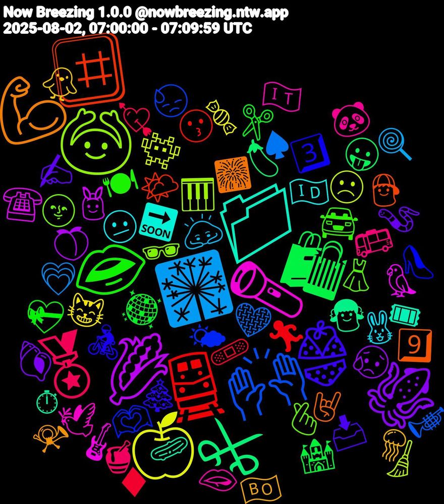 Emoji Cloud; its emojis (sorted by weighted frequency, descending):  🦑, 🛍, 🚆, 🙌🏾, 🙆, 🔦, 📁, 💪🏾, 👙, 👄, 🏅, 🎇, 🍏, 🌽, ⚔, #️⃣, 🫶🏾, 🫰, 🫦, 🫤, 🪼, 🪱, 🪩, 🩹, 🩶, 🧹, 🦜, 🥒, 🤘🏻, 🚴‍♀️, 🚘, 🚌, 🙇‍♂️, 😸, 😥, 😛, 😗, 😓, 🕶️, 🕊️, 🔜, 📯, 📥, 💝, 💘, 💗, 👾, 👯, 👧, 👦, 👠, 👗, 🐼, 🐰, 🐥, 🐚, 🏰, 🏃, 🎺, 🎹, 🎸, 🎟, 🎆, 🎄, 🍽, 🍯, 🍭, 🍬, 🍑, 🍆, 🌤️, 🌤, 🌝, 🇮🇹, 🇮🇩, 🇧🇴, ✍🏼, ✂️, ♦, ♠, ☹️, ☎️, ⏱, 9️⃣, 3️⃣