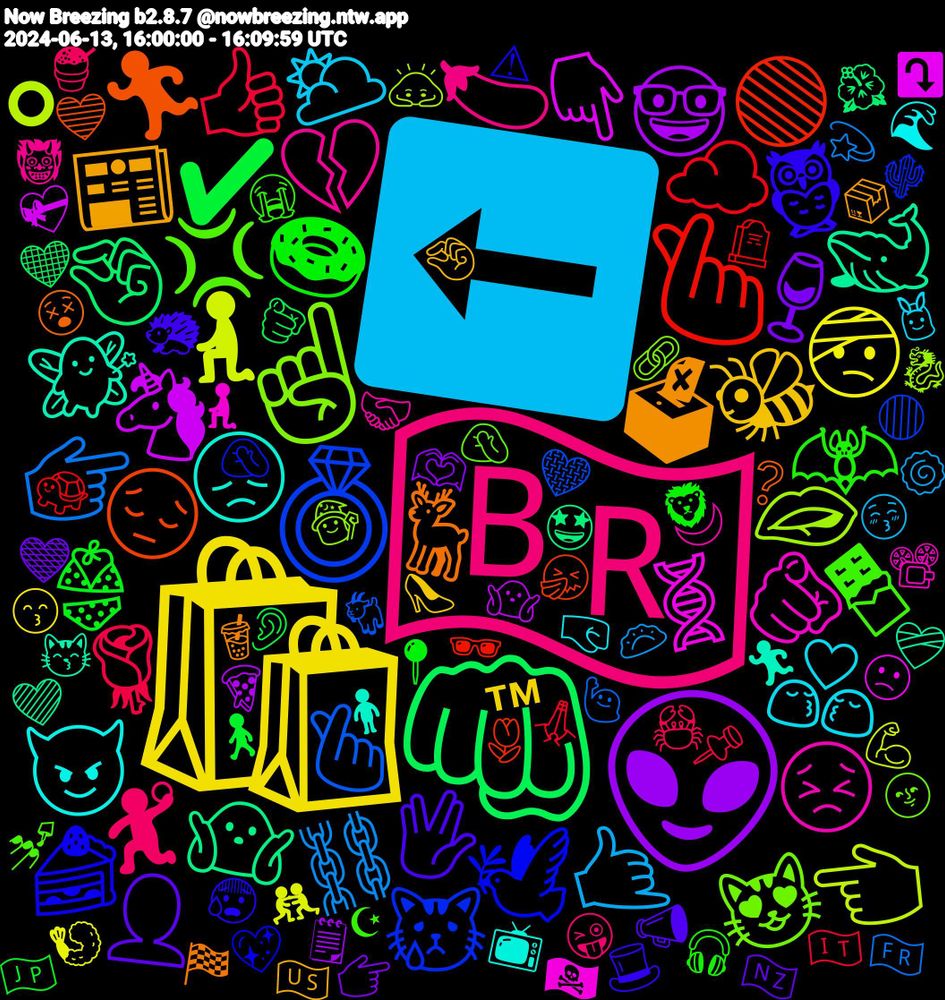 Emoji Cloud; its emojis (sorted by weighted frequency, descending):  🇧🇷, ⬅️, 🛍️, 😶‍🌫️, 👽, 👊🏻, 🫰🏻, 💍, ☝🏻, 🫵🏻, 😞, 🗳, 🖖, 🍩, 🌹, ⛓️, 🧎‍♀️, 🦄, 🤷🏻‍♂️, 😔, 🕊️, 💢, 💔, 💏, 🐝, 🍷, ✔️, ☁️, 🫰, 🫦, 🧬, 🧚🏻‍♀️, 🦌, 🦉, 🦇, 🤾, 🤙🏻, 🤕, 🤓, 🤏, 🟢, 😿, 😻, 😣, 😈, 📰, 👤, 👙, 👍🏻, 👉🏻, 👈🏻, 👇, 🐋, 🏃‍♀️, 🎨, 🍰, 🍫, 🍆, 🌥️, 🇬🇧, ⚫, ⏰, ™, 🫶🏼, 🫵, 🪦, 🩶, 🧙, 🧎🏻‍♀️, 🧍🏻‍♂️, 🧋, 🦔, 🦁, 🦀, 🥟, 🤼‍♂️, 🤷🏻‍♀️, 🤩, 🤧, 🤦🏻‍♀️, 🤦‍♂️, 🤝🏻, 🤜, 🤏🏻, 🤎, 🚶🏻‍♀️, 🙏🏻, 🙋‍♂️, 🙇🏻‍♀️, 🙁, 😽, 😵, 😰, 😭, 😜, 😚, 😙, 🗒, 🖤, 🕶️, 🔴, 🔗, 📽️, 📺, 📦, 📣, 📍, 📌, 💫, 💪🏻, 💝, 💜, 💙, 💖, 💅, 👹, 👯, 👠, 👉, 👂, 🐢, 🐐, 🐉, 🏴‍☠️, 🏃🏻‍♀️, 🏁, 🎩, 🎧, 🍧, 🍥, 🍤, 🍕, 🌺, 🌷, 🌵, 🌝, 🌙, 🌊, 🇺🇸, 🇳🇿, 🇯🇵, 🇮🇹, 🇫🇷, 🇦🇪, ⭕, ⬆️, ⤵️, ❤️‍🩹, ❔, ✊🏾, ⚠, ☪, ↔️, 5️⃣, 4️⃣