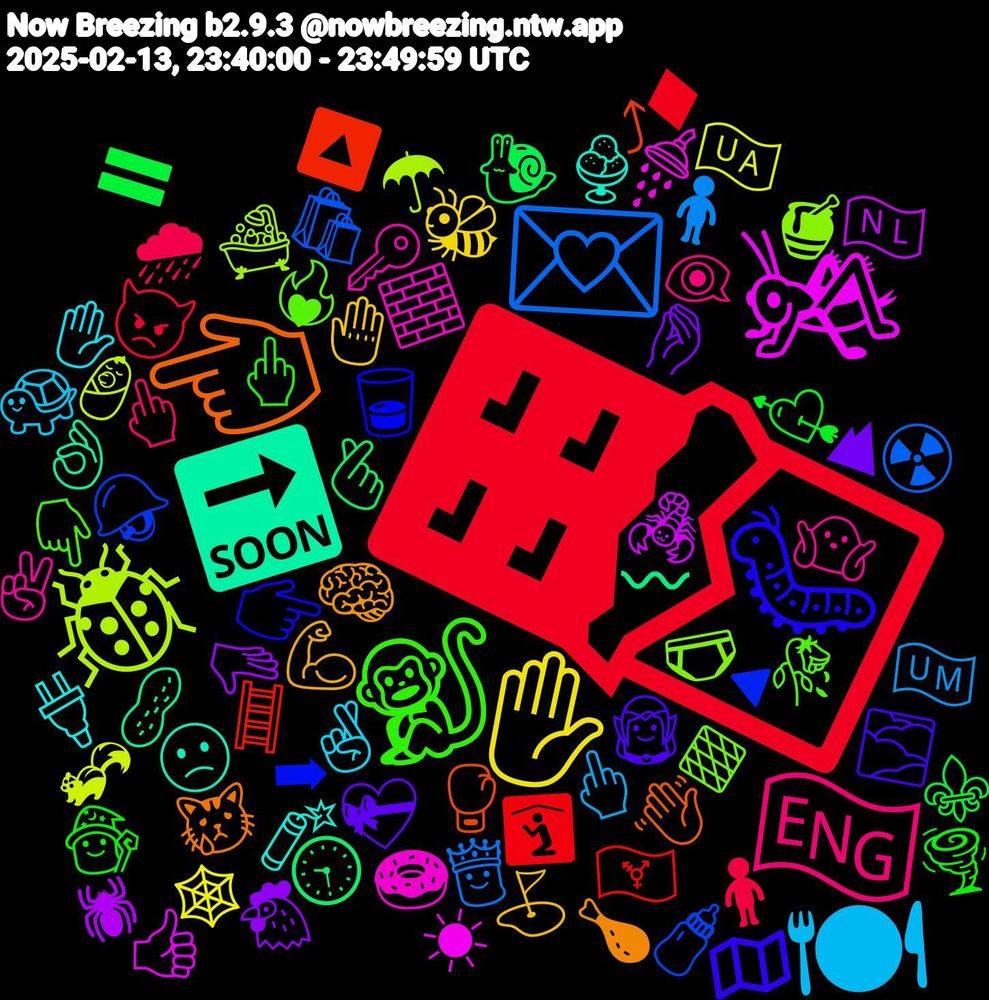 Emoji Cloud; its emojis (sorted by weighted frequency, descending):  🍫, 💌, 🐞, 🦗, 🔜, 👈🏼, 🐛, 🐒, 🏴󠁧󠁢󠁥󠁮󠁧󠁿, 🍽, ✋🏼, 🫳, 🫰🏻, 🪜, 🪖, 🩲, 🧱, 🧨, 🧠, 🧝‍♀️, 🧙‍♂️, 🧍🏼‍♀️, 🧍🏻‍♀️, 🦨, 🦂, 🥜, 🥊, 🥃, 🥀, 🤷🏾, 🤞🏻, 🤚, 🤌🏽, 🟰, 🛐, 🛍️, 🛁, 🚿, 🙁, 😿, 🗺, 🖕🏾, 🖕🏽, 🖕🏼, 🕸, 🕷, 🕤, 🔼, 🔻, 🔶, 🔑, 🔌, 💪🏿, 💝, 💘, 👿, 👸, 👶🏻, 👍🏾, 👌🏼, 👋🏾, 👉🏽, 👇🏾, 👁️‍🗨️, 🐢, 🐝, 🐔, 🐌, 🏳️‍⚧️, 🍼, 🍯, 🍩, 🍨, 🍗, 🌫️, 🌪️, 🌧, 🇺🇲, 🇺🇦, 🇳🇱, 〰, ⤴, ➡, ❤️‍🔥, ✌🏻, ✋🏾, ⛳, ⛰, ⚜️, ♦, ☢️, ☂, ☀