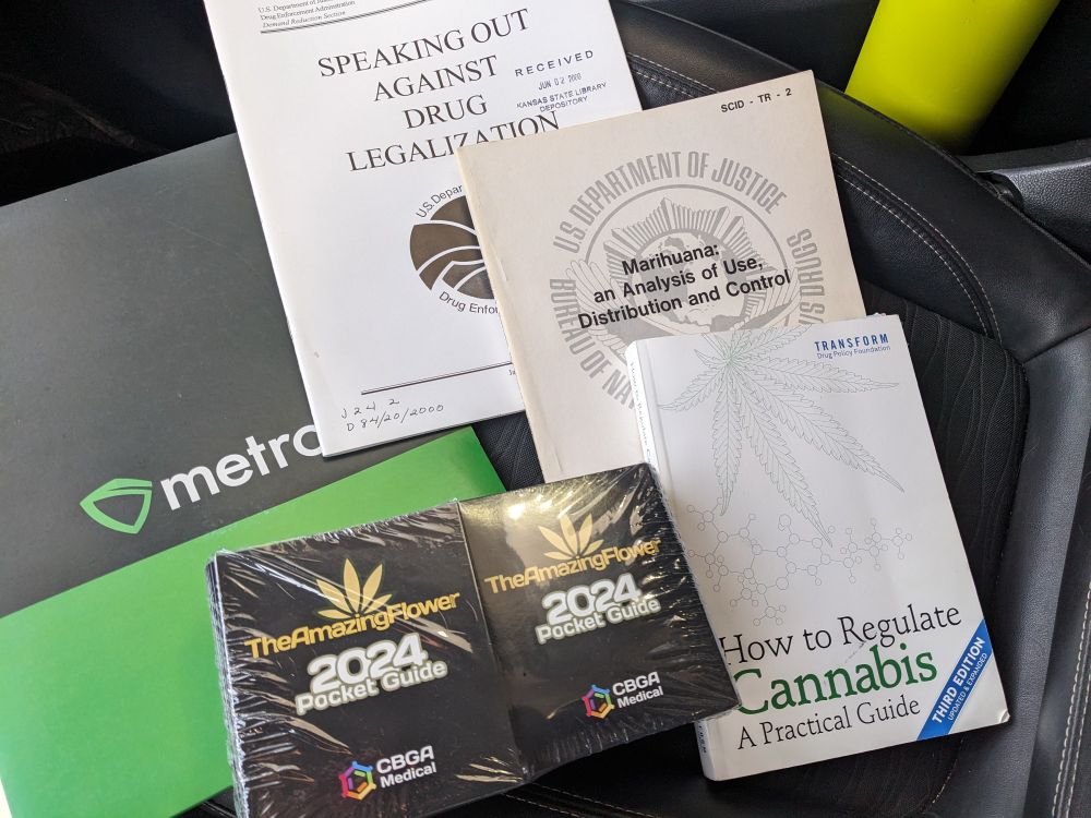 Various materials about cannabis history, enforcement and regulation, and education.