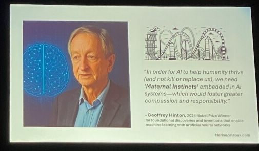 "In order for AI to help humanity thrive (and not kill or replace us), we need *Maternal Instincts* embedded in AI systems--which would foster greater compassion and responsibility." - Geoffrey Hinton