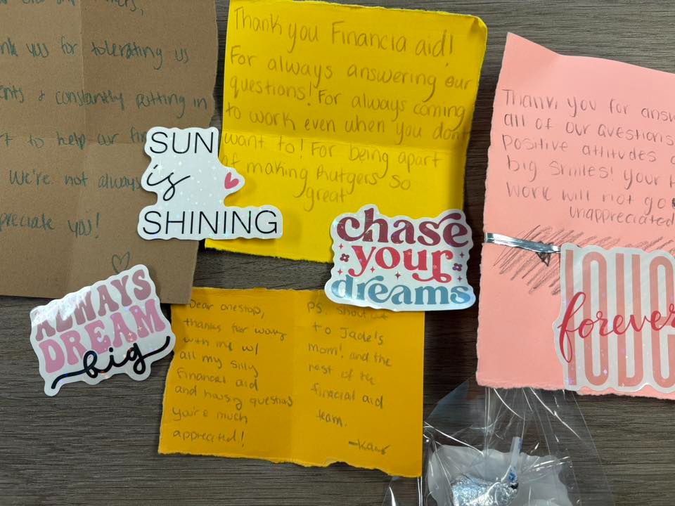 thank you notes for assisting students with their financial aid questions