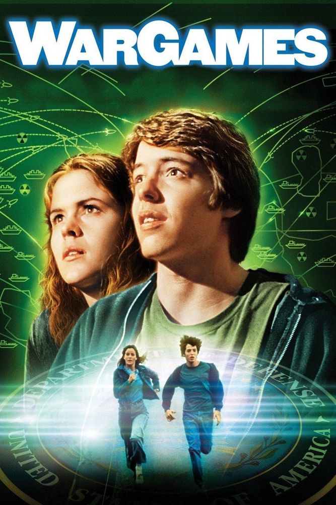 Image of War Games movie poster. A very young Matthew Broderick and Ally Sheedy look off into the distance 