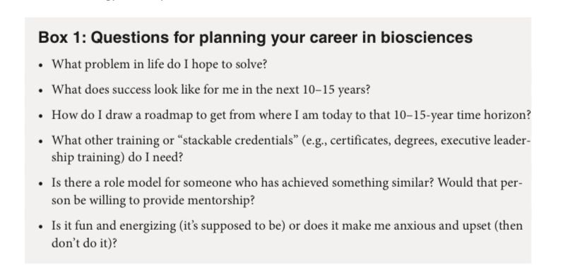 Questions to plan for your career 