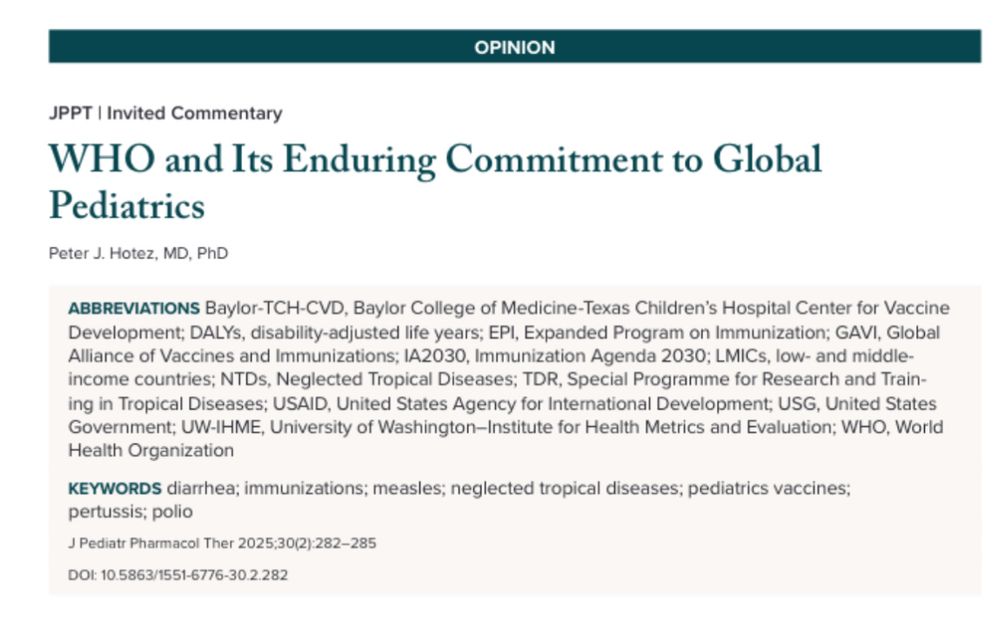 WHO and its commitment to global pediatrics 