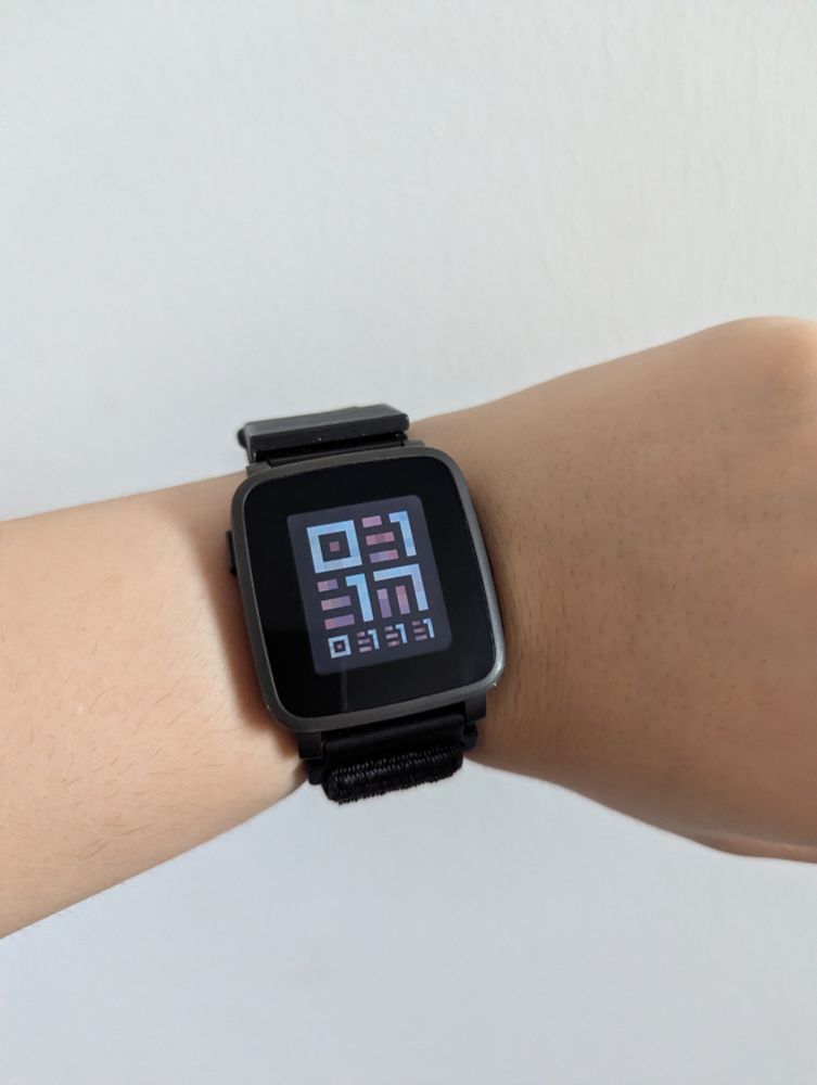 a pebble time steel on my wrist
