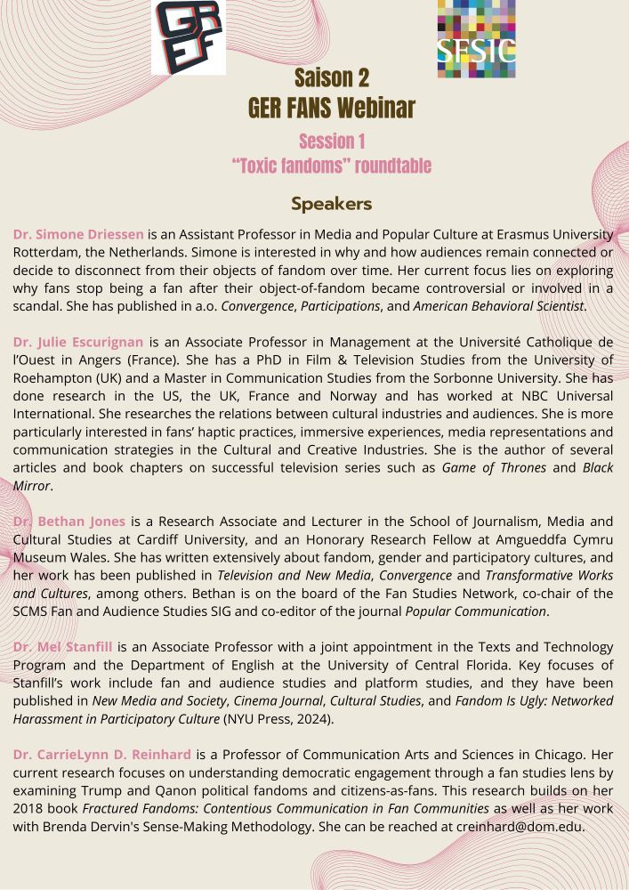 Speakers' biographies available in PDF and Word by DM or email.
