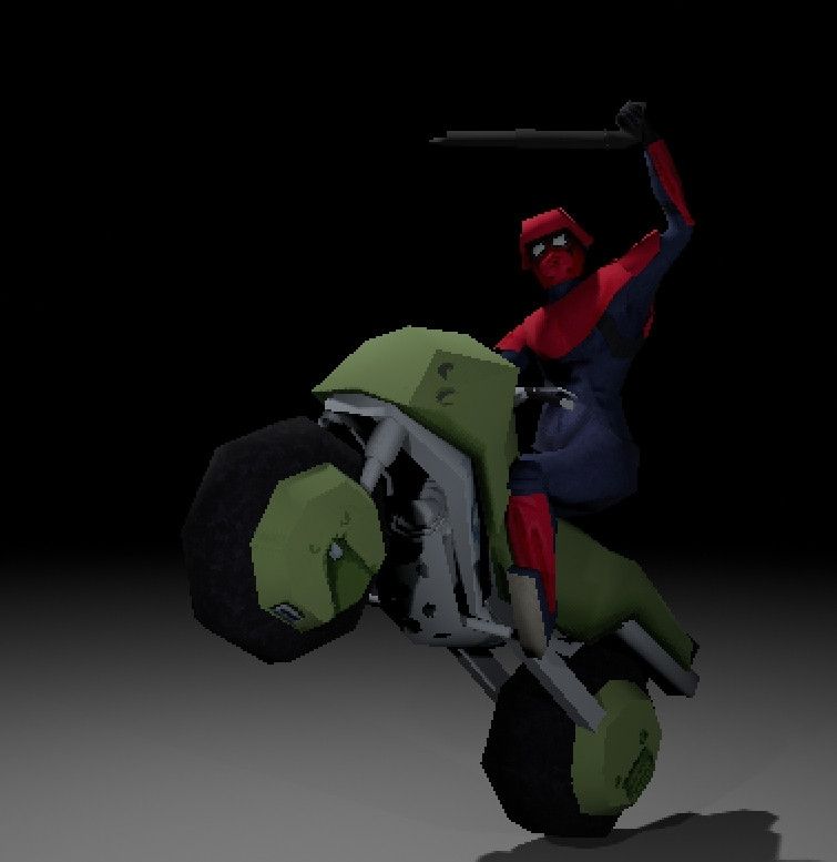 Low poly model of Death Rider from Shin Megami Tensei 
