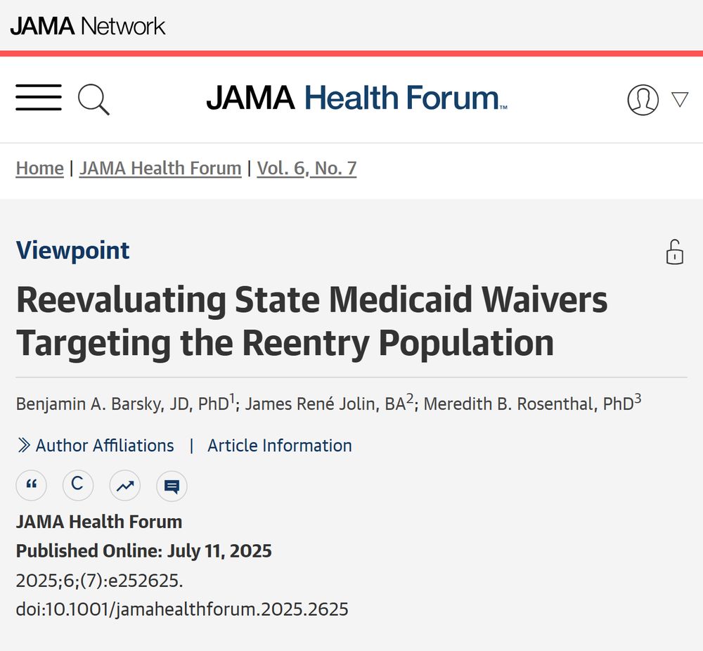 Reevaluating State Medicaid Waivers Targeting the Reentry Population
