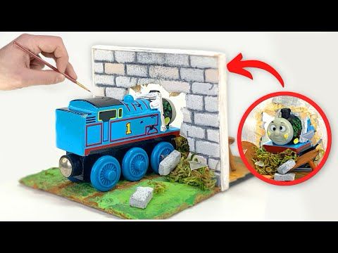 I Made a Diorama of a Train Crashing Through a House