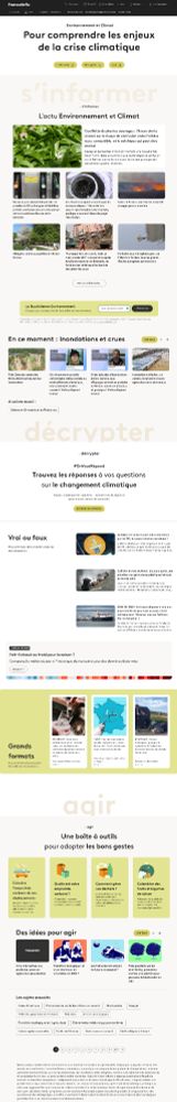 Capture d'écran de la rubrique environnement du site franceinfo.fr 