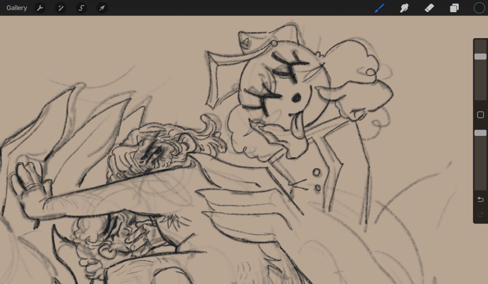 A random buzzyboy under Cappochin as Inspekta's hands press the two together. Inspekta watches making an innocent face despite the scene.