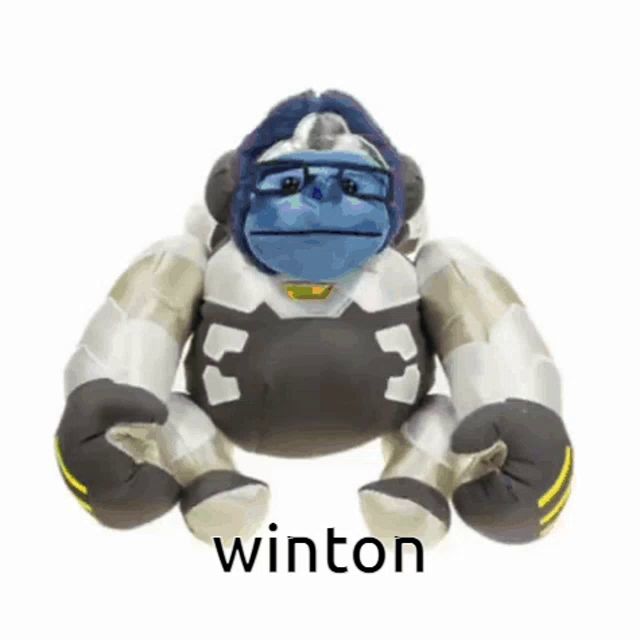 a stuffed animal with the word winton on the bottom